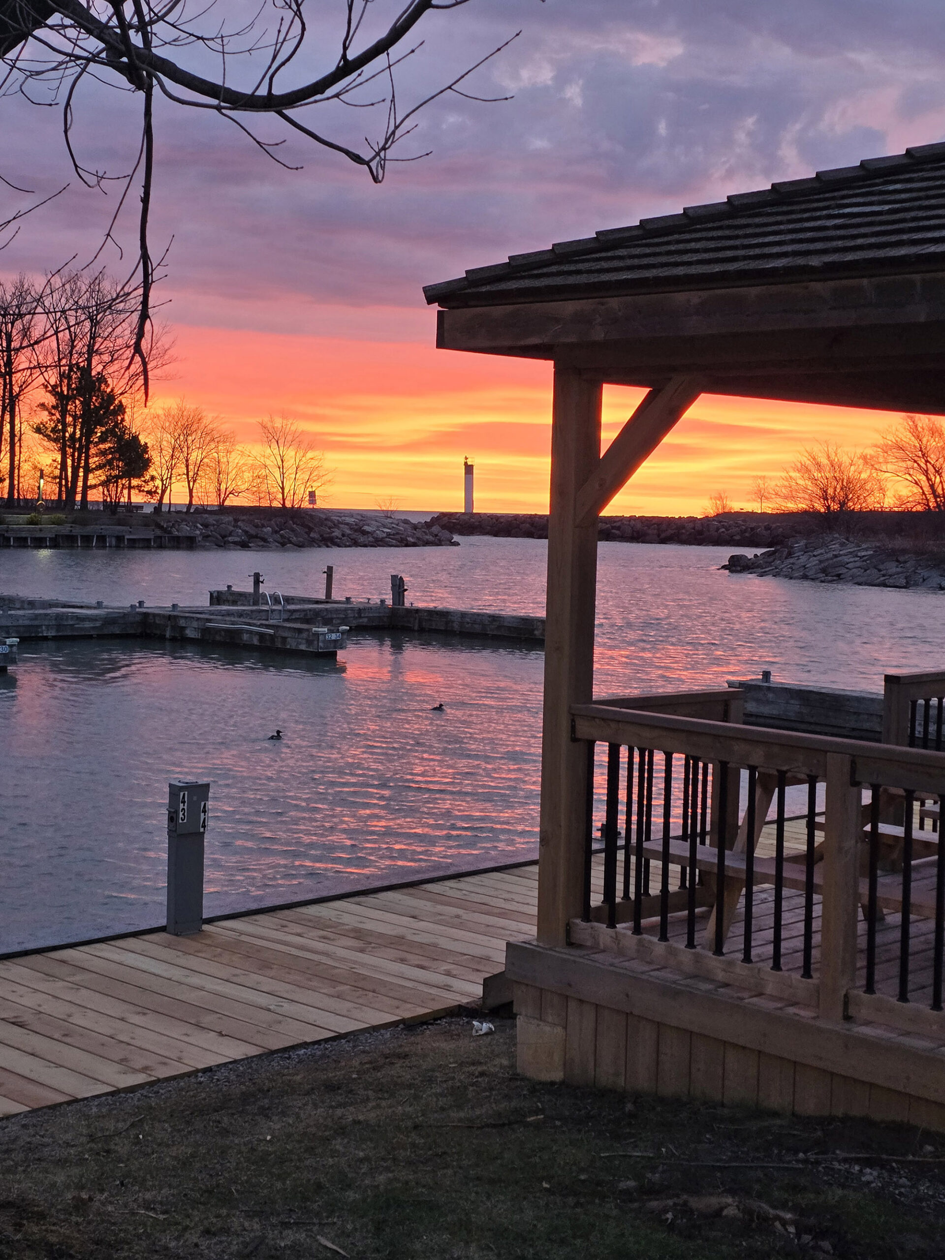 Fifty Point Marina at sunrise.