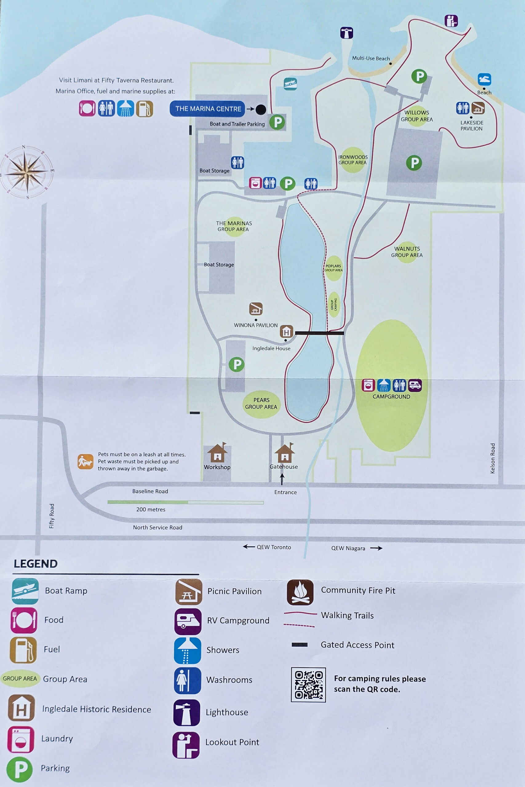 The full map of Fifty Point Conservation Area.