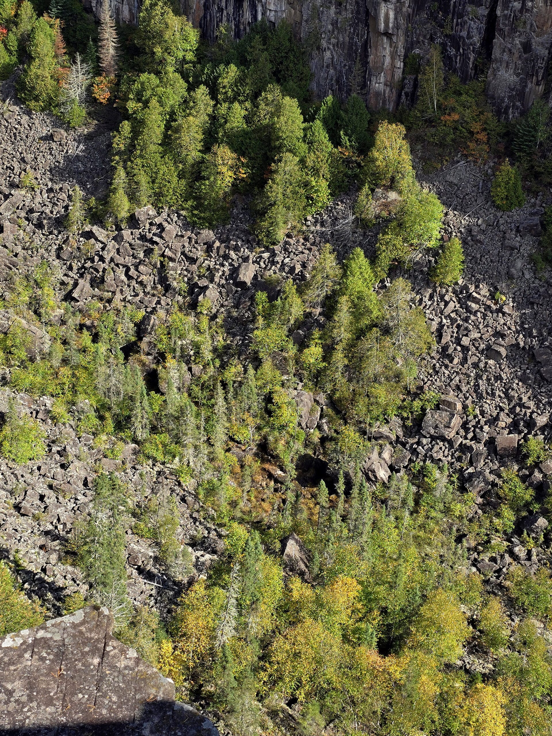 A view of Ouimet Canyon on a sunny day.