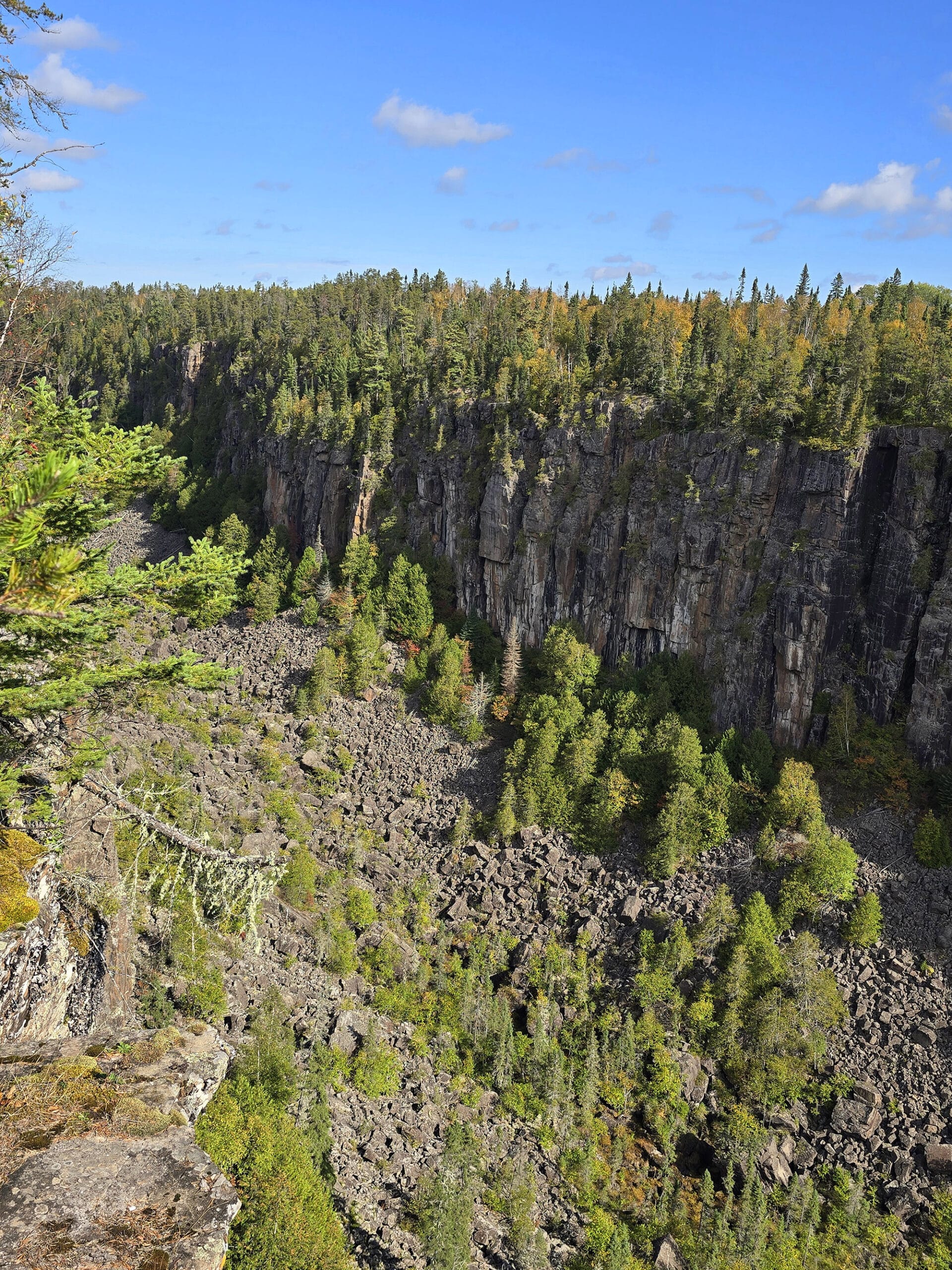 A view of Ouimet Canyon on a sunny day.