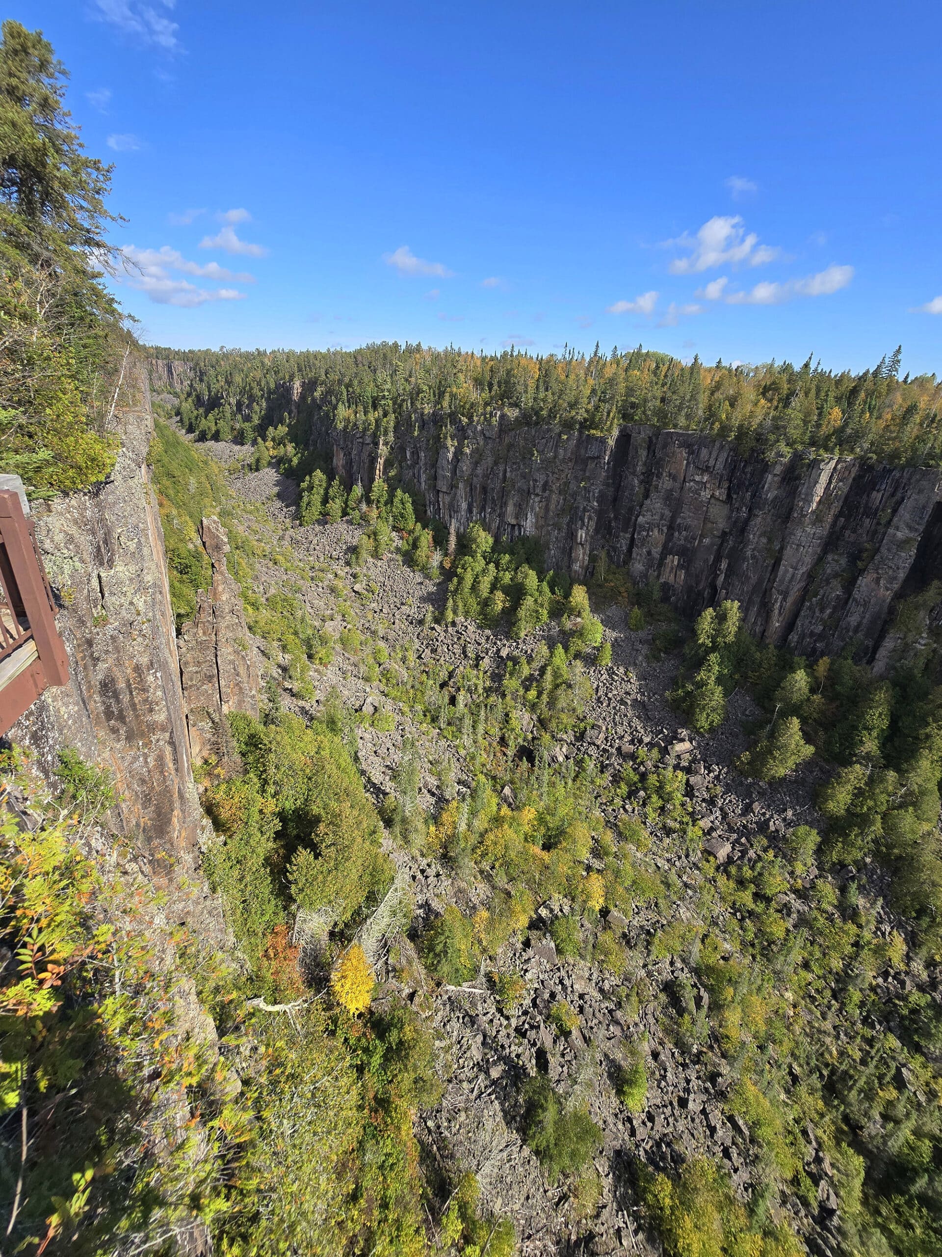 A view of Ouimet Canyon on a sunny day.