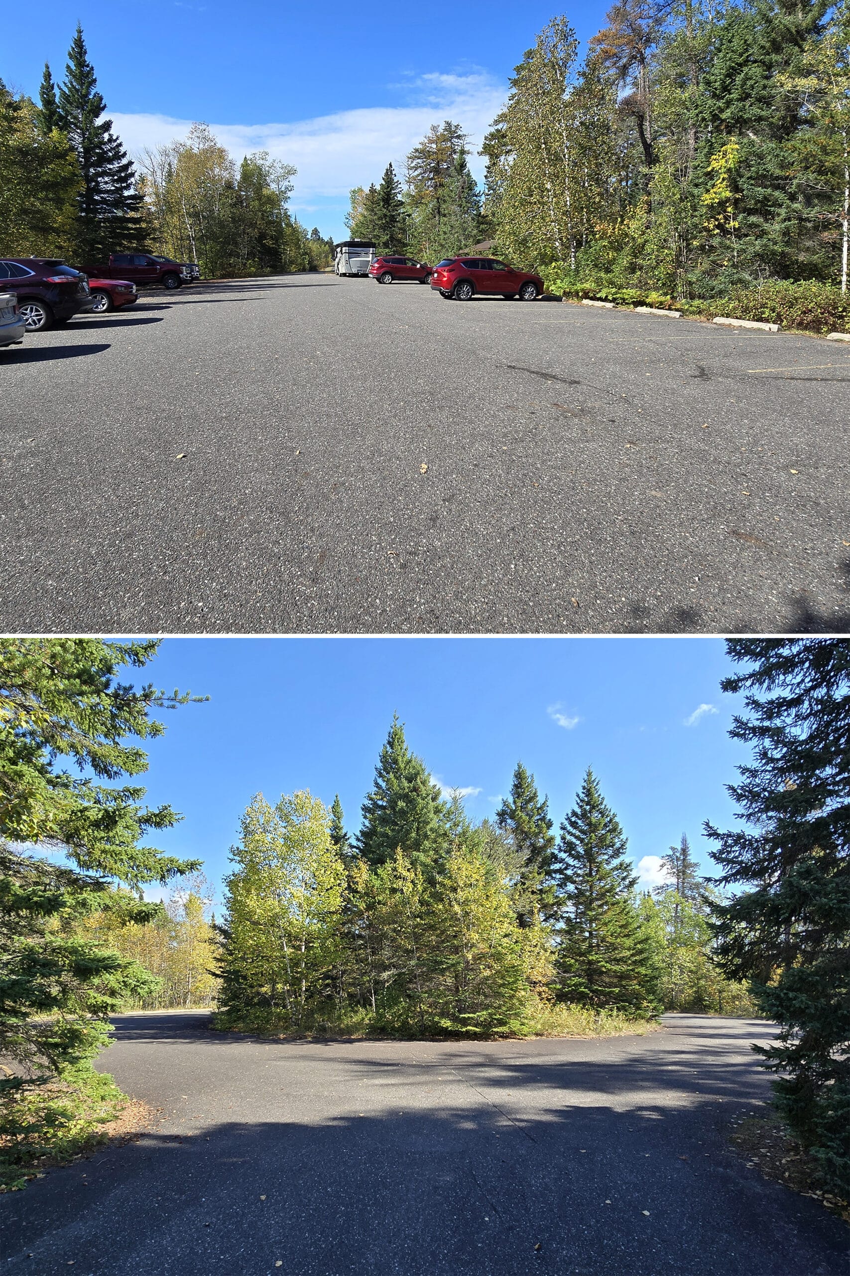 The parking lot at ouimet canyon.