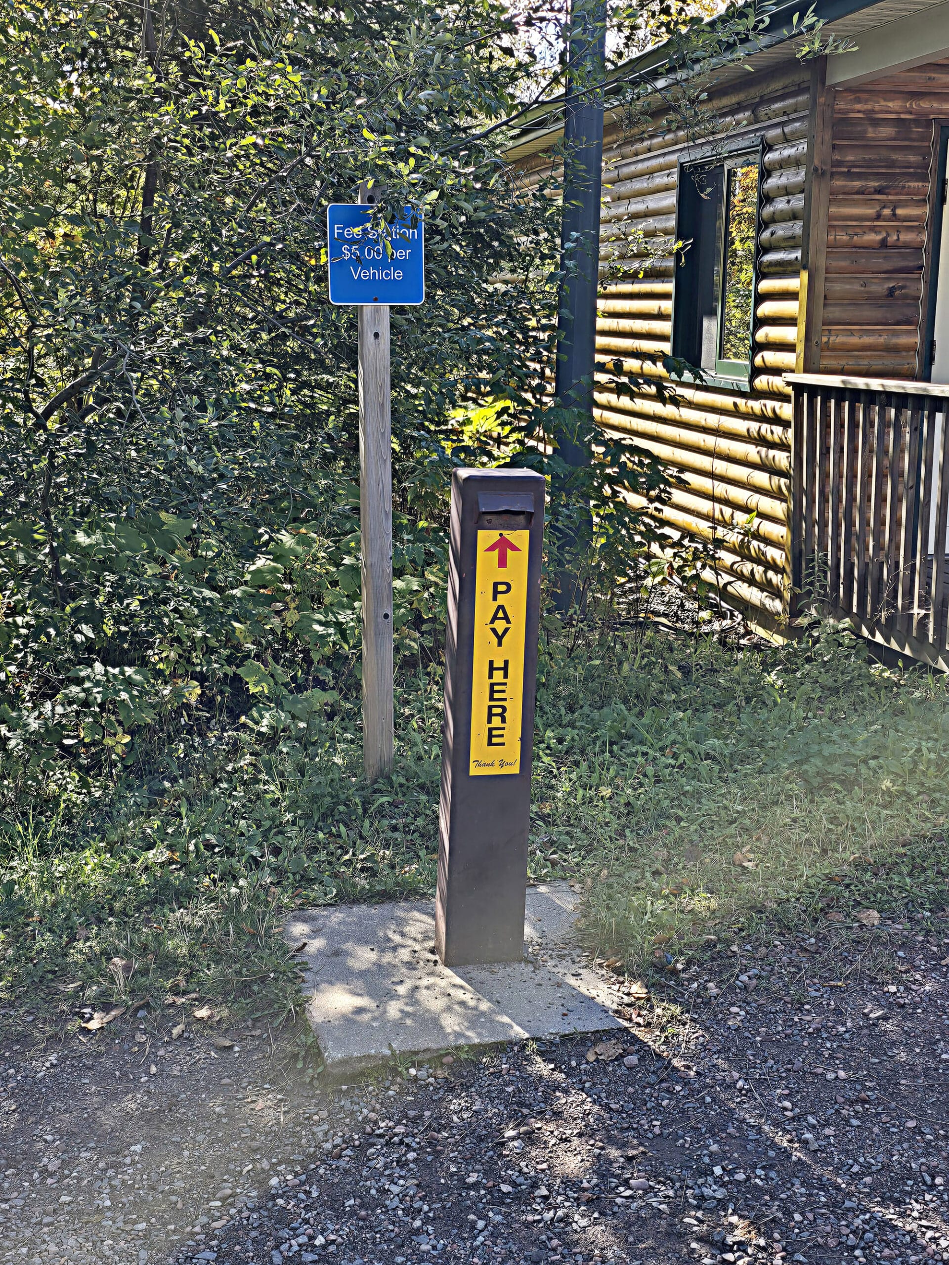 A small pay station at ouimet canyon.