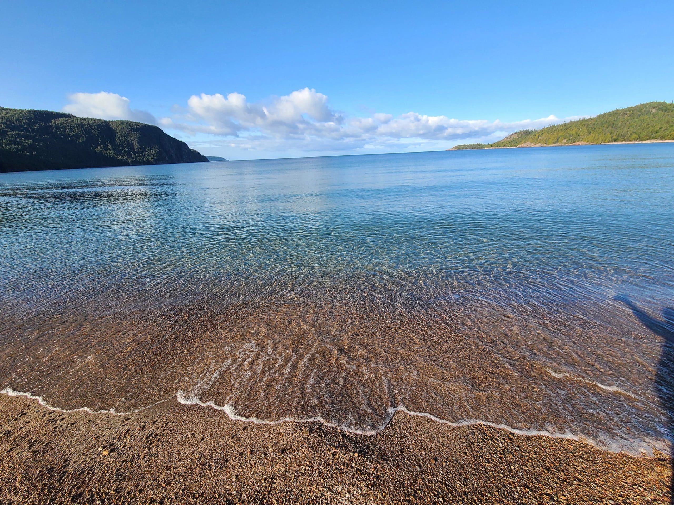 The beach at Old Woman Bay in Lake Superior Provincial Park.