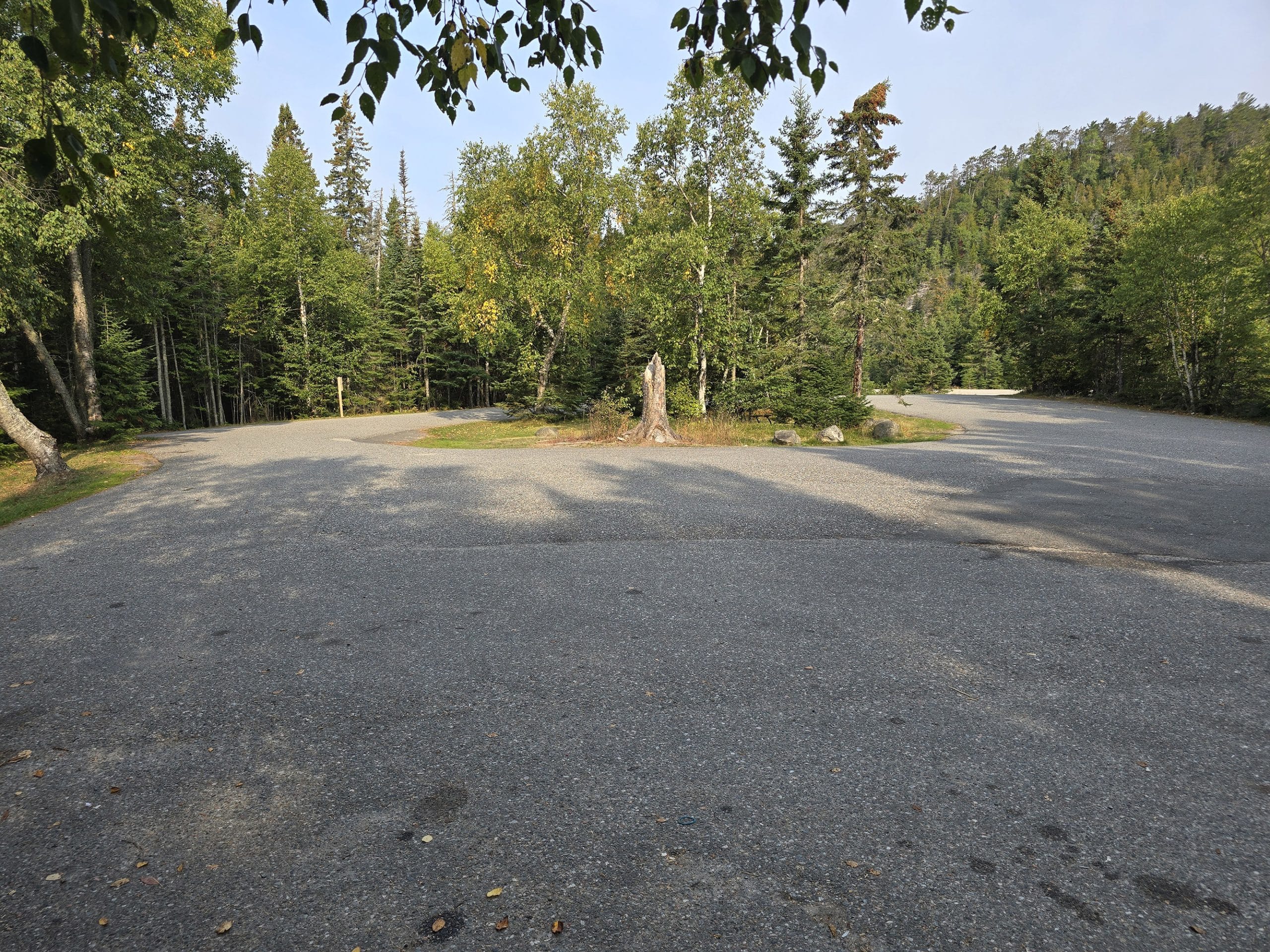 A loop of parking at Old Woman Bay.