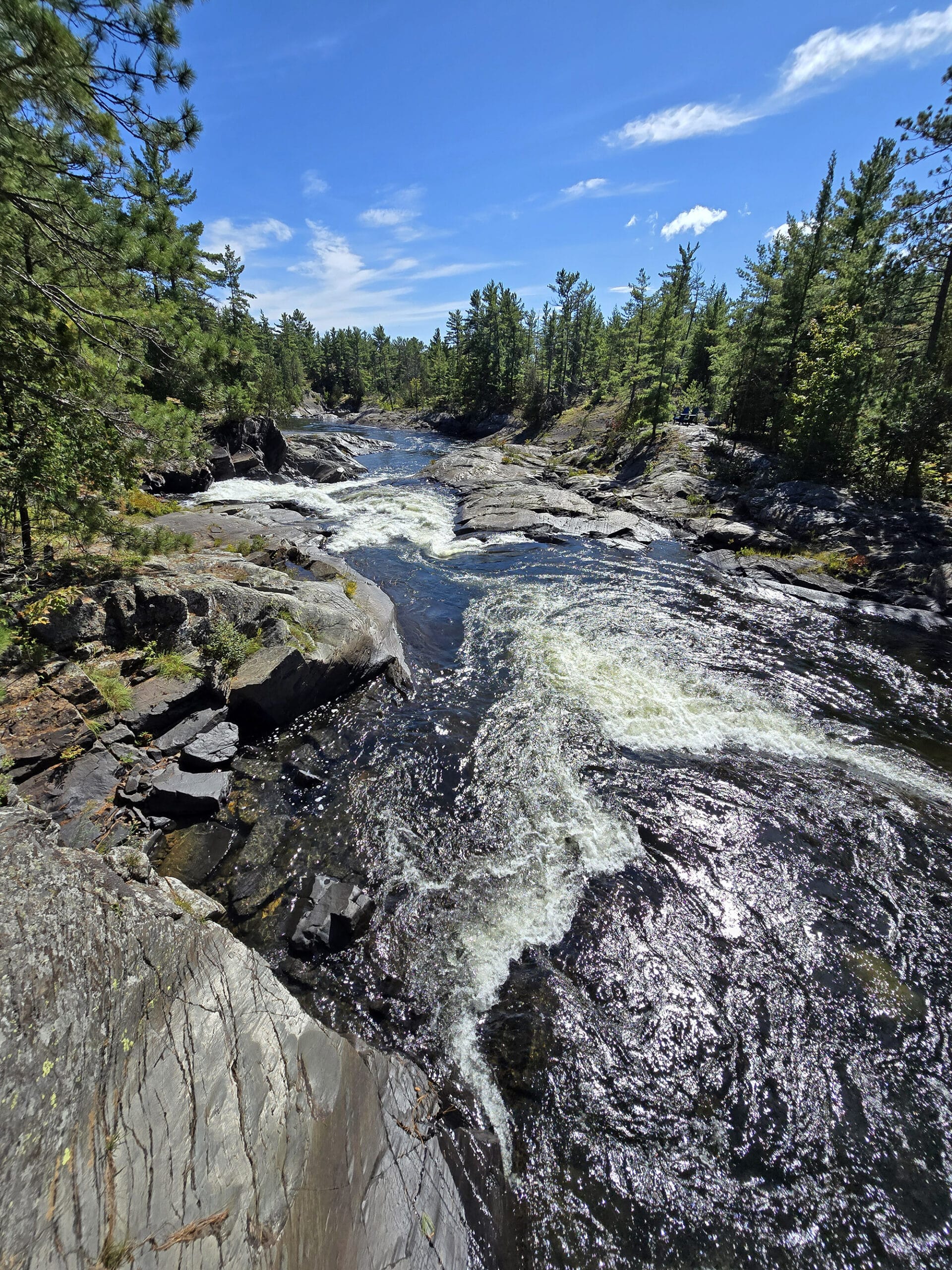 Falls and rapids on the aux sables river at chutes provincial park.