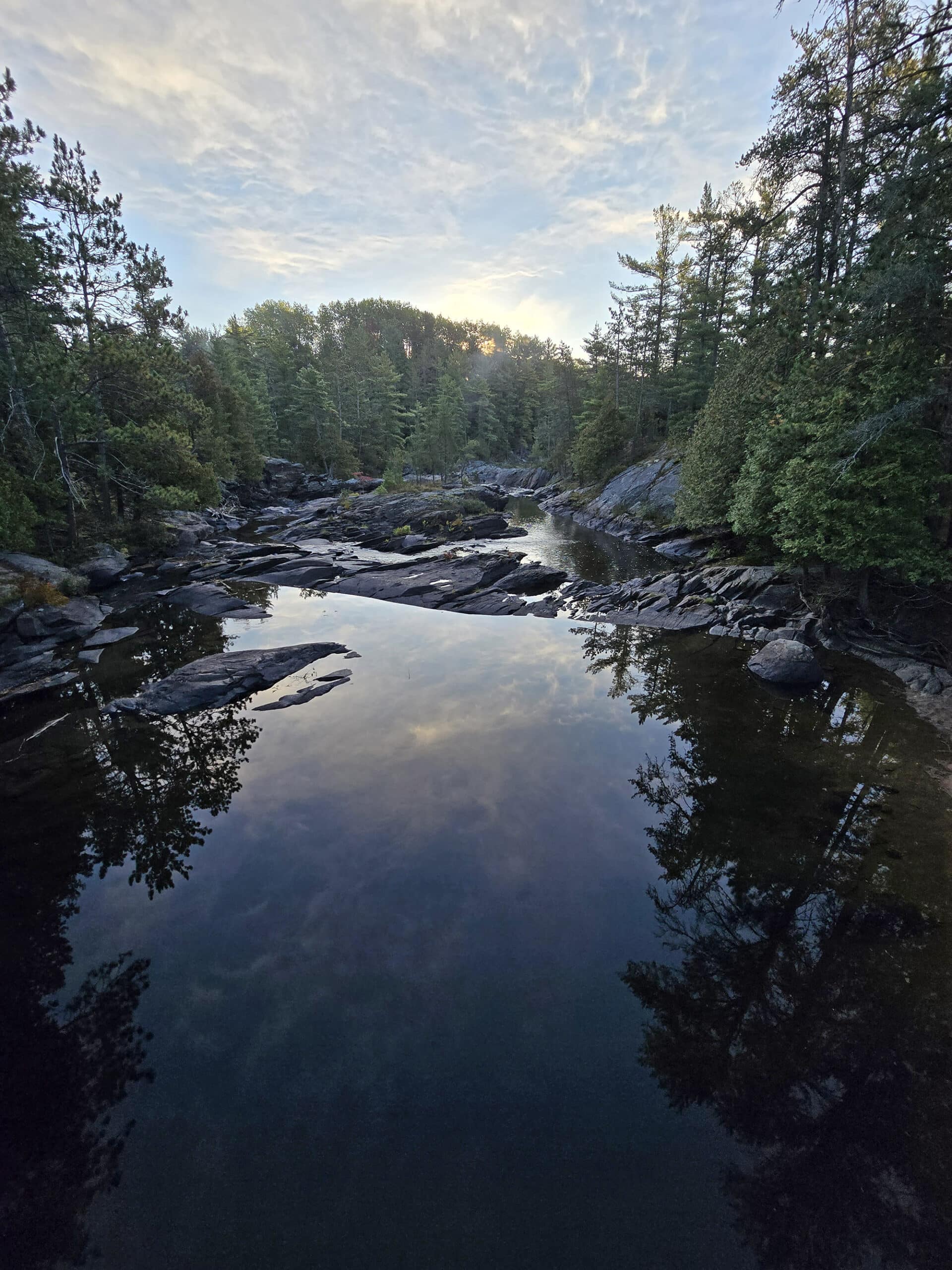 The aux sables river at sunrise.