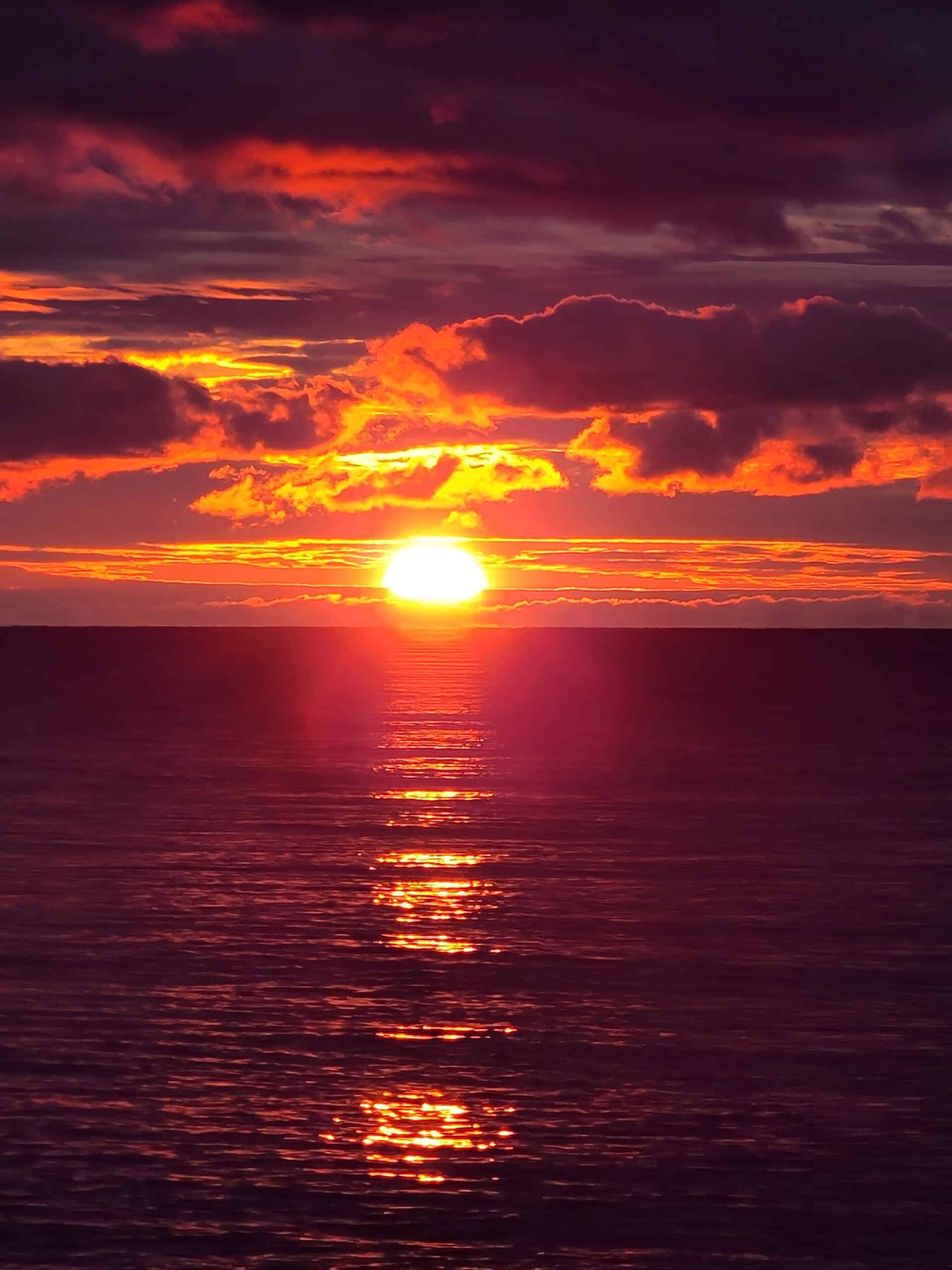 Brilliant sunset over Lake Superior.
