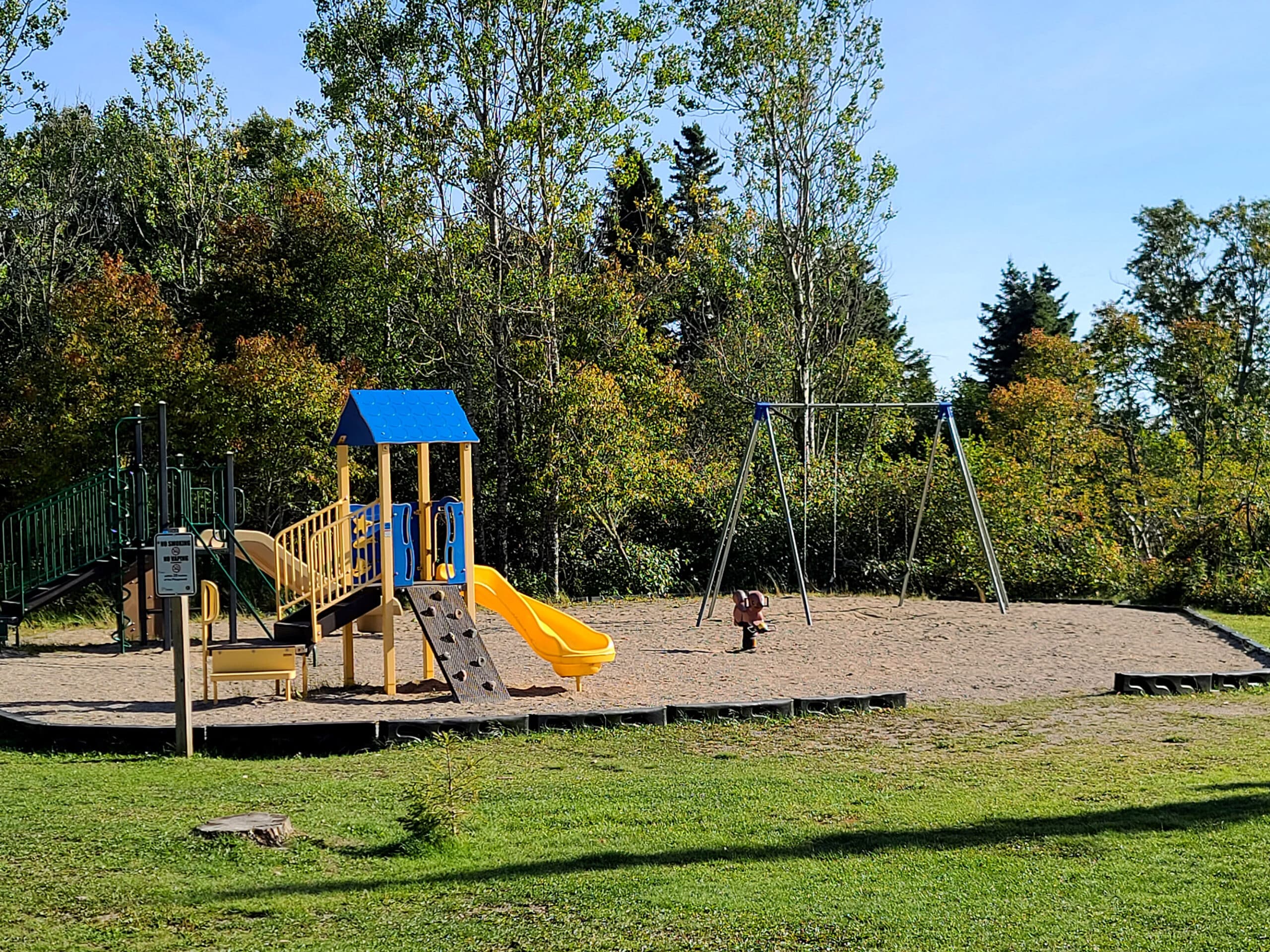 A small playground in neys provincial park.