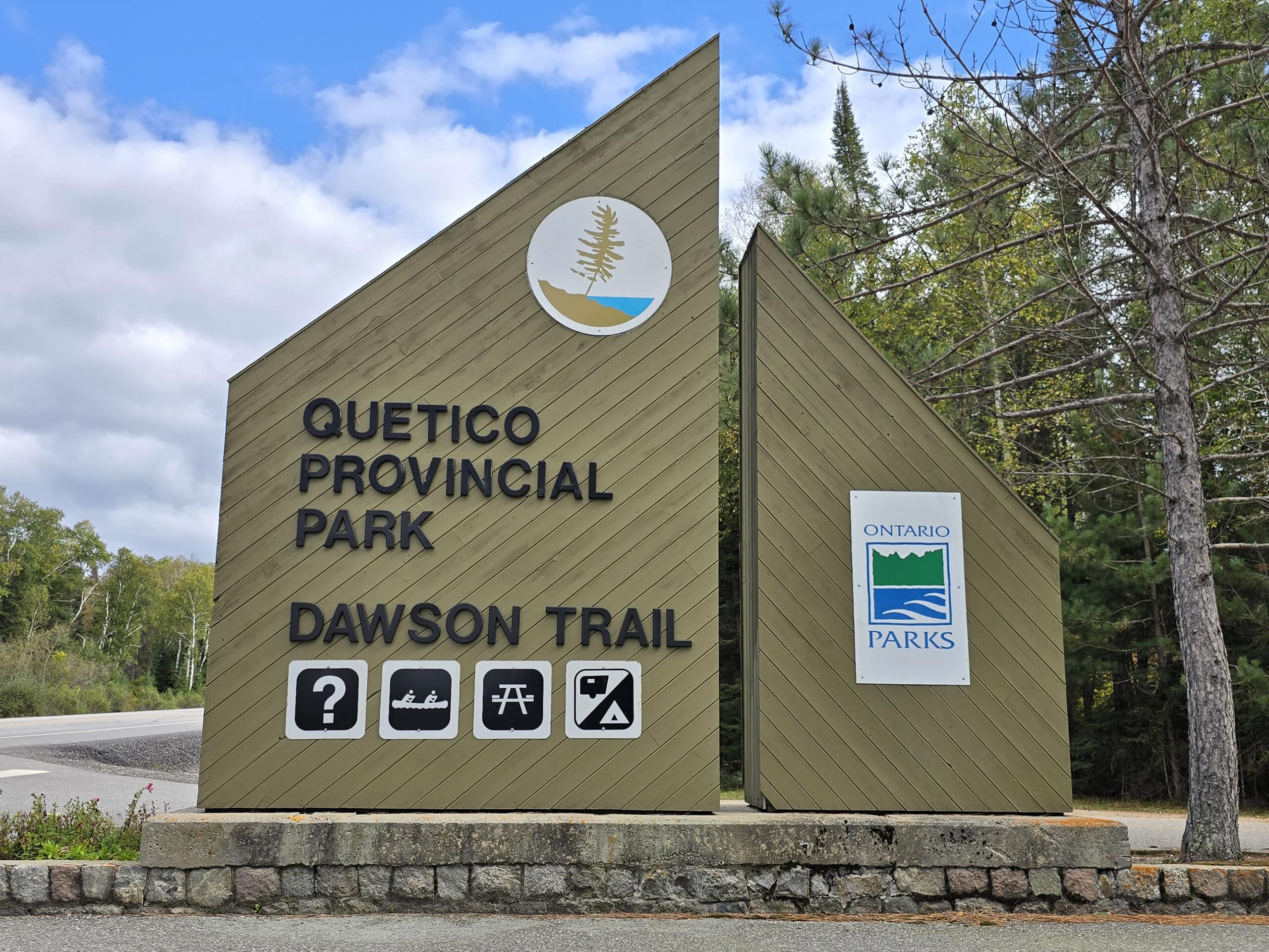 The Quetico Provincial Park sign.