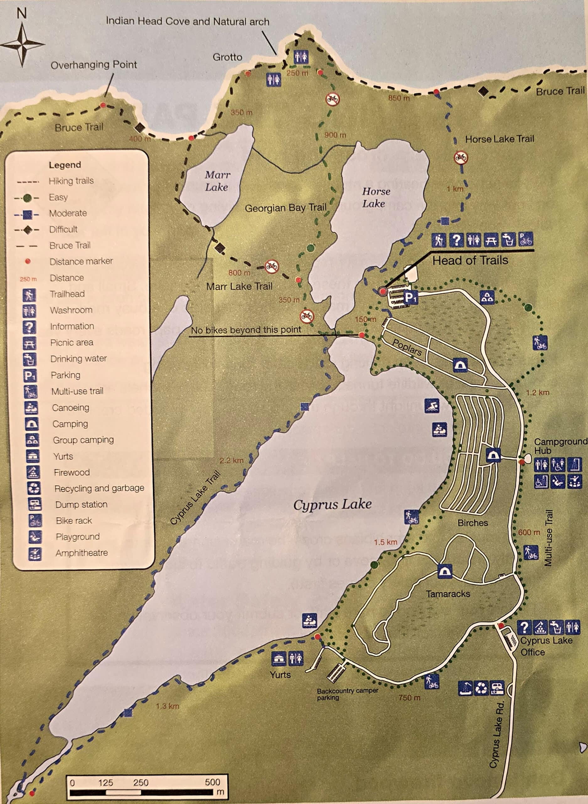 A photo of the Cyprus Lake Campground Map.
