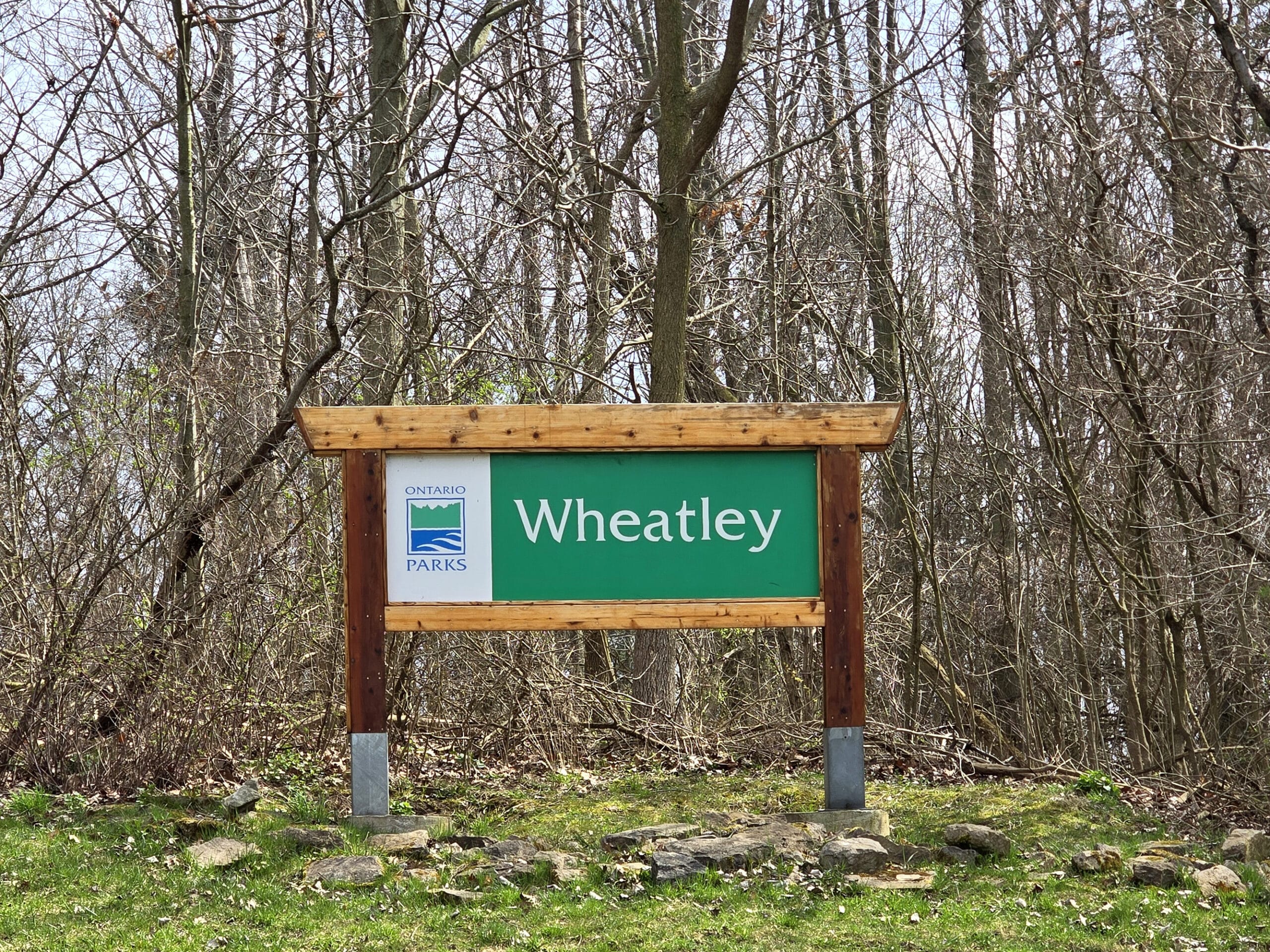 The wheatley provincial park sign.