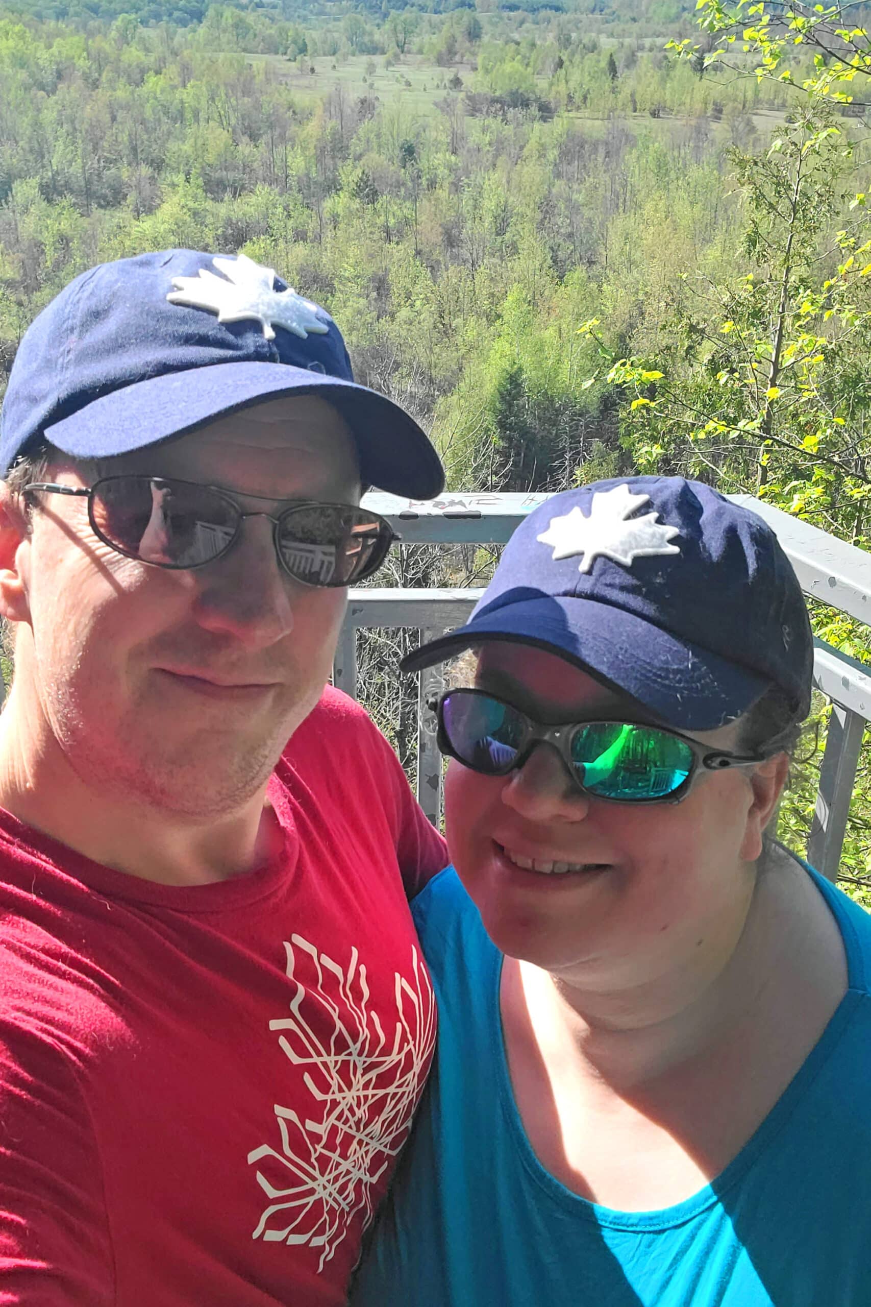 The authors - taking a selfie at the lookout platform.