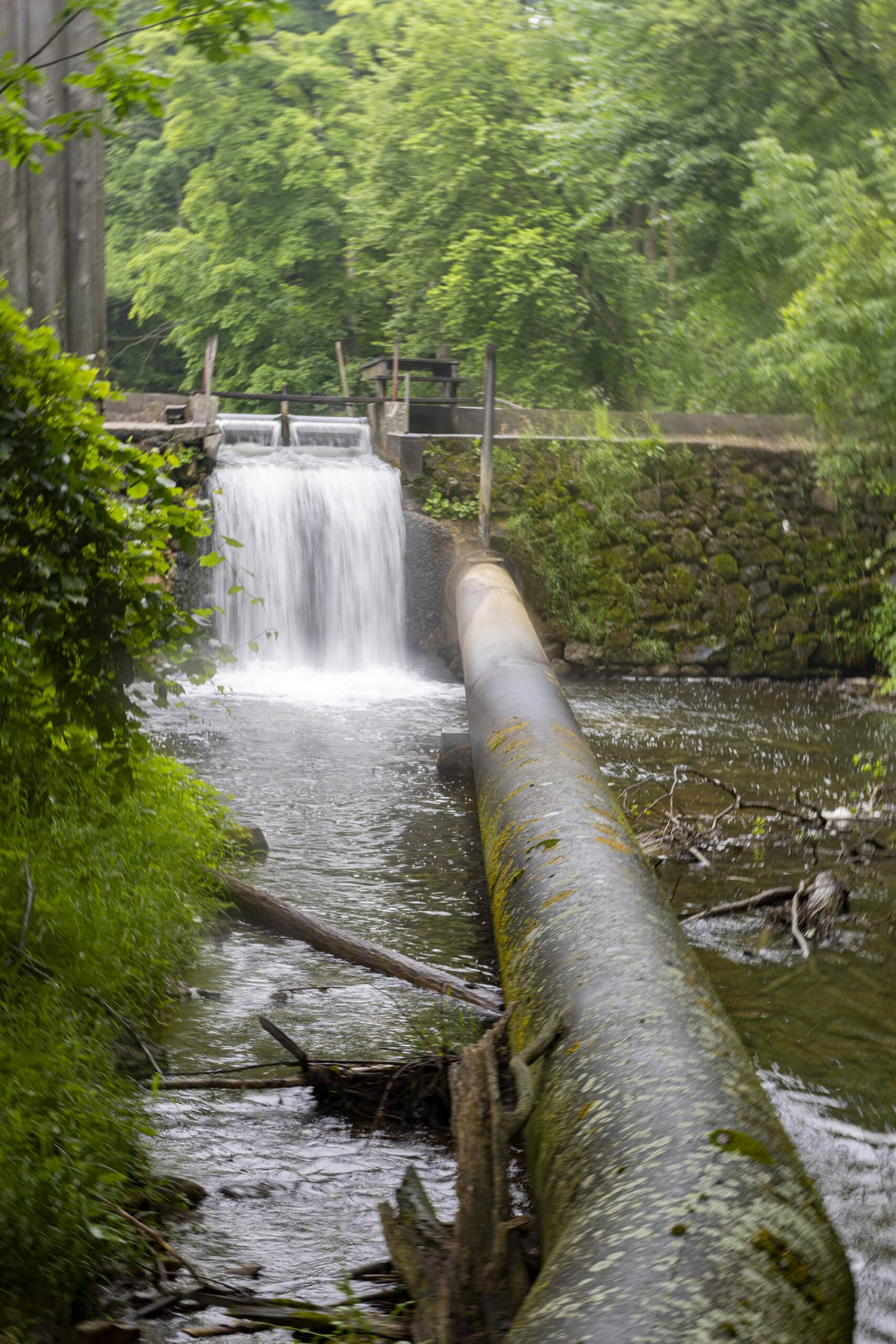 A small man made waterfall, just upstream of Walter's Falls.