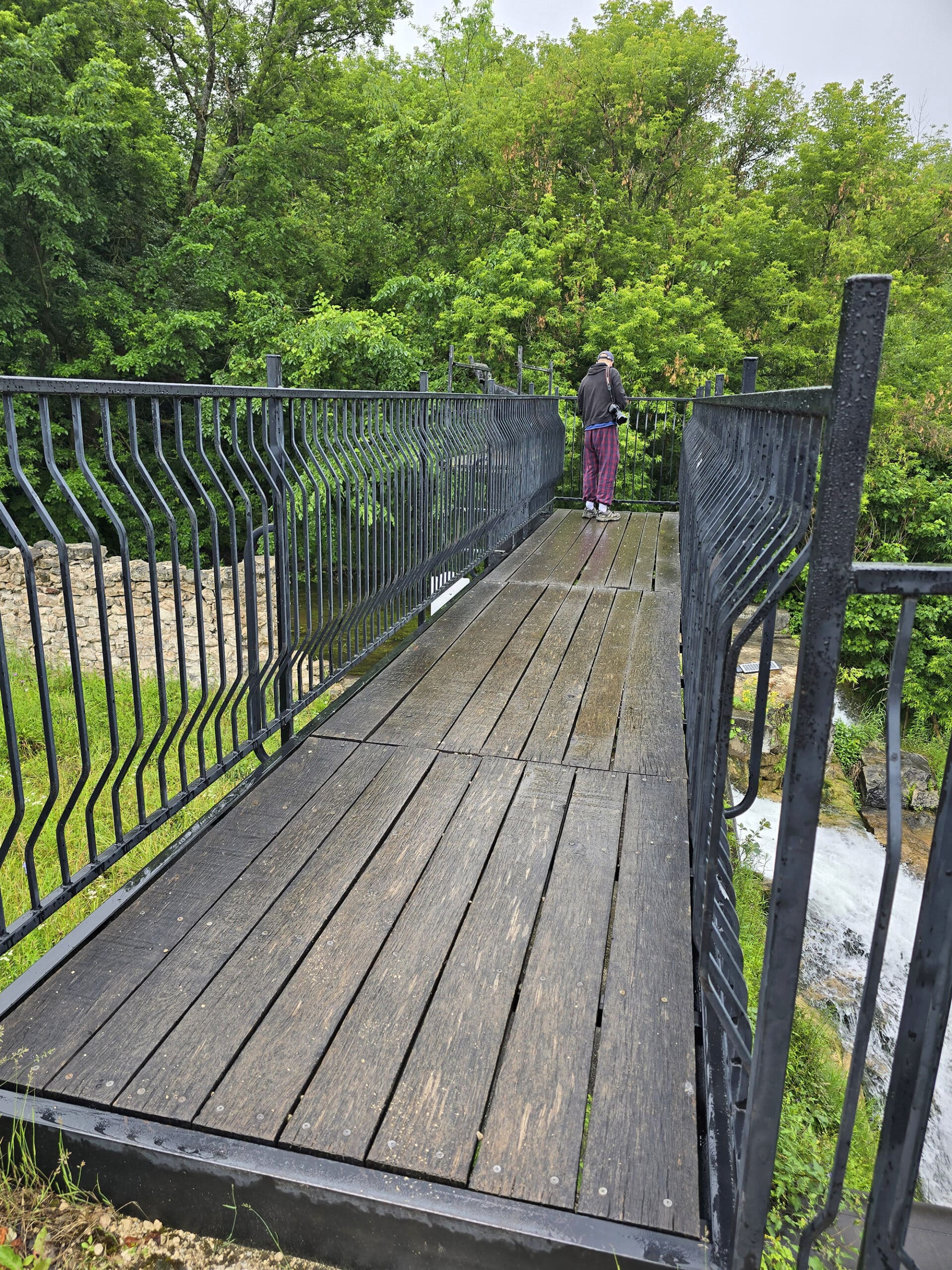 A metal catwalk and viewing platform over Walter’s Falls.