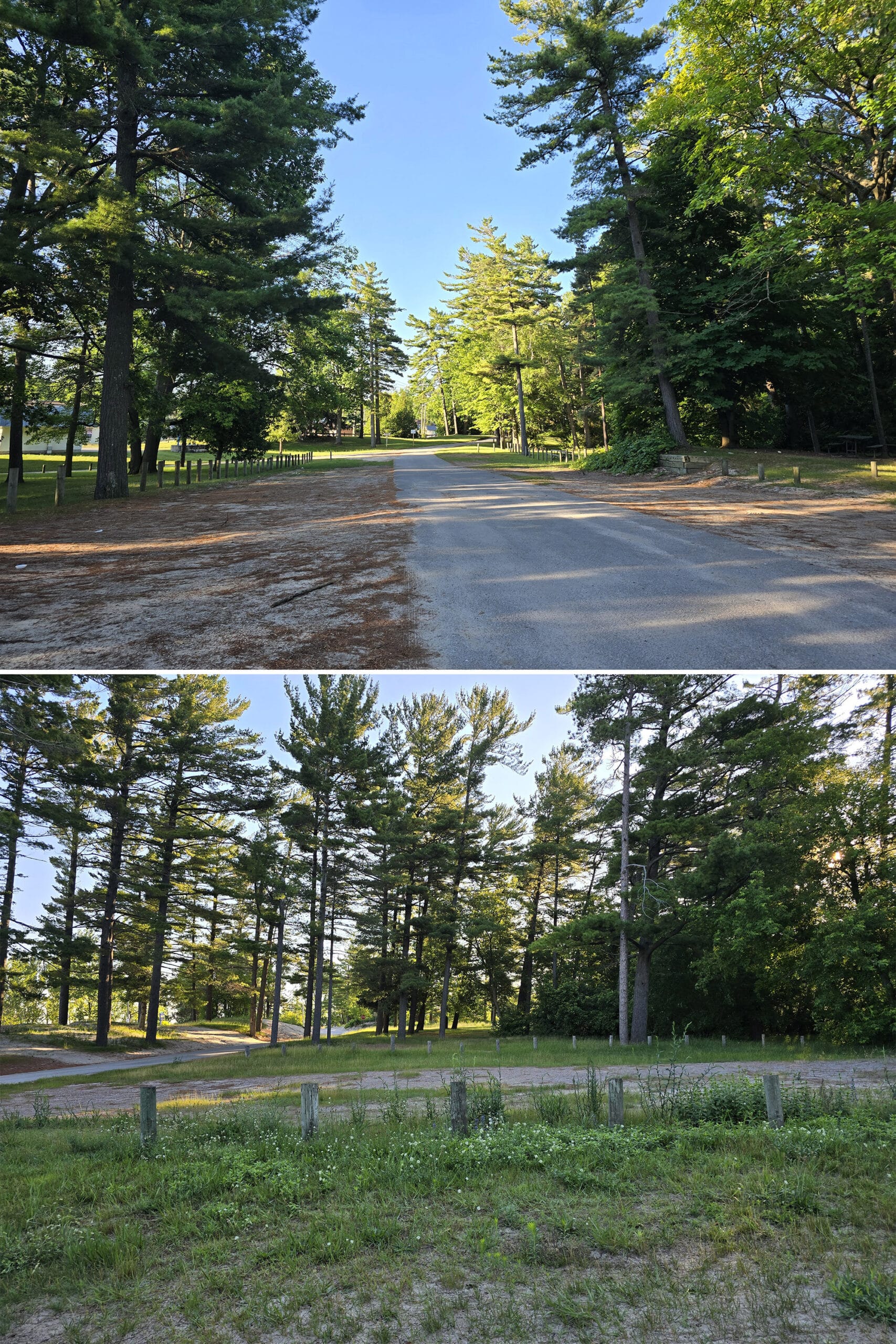 2 part image showing the Wasaga Beach Area 2 parking.