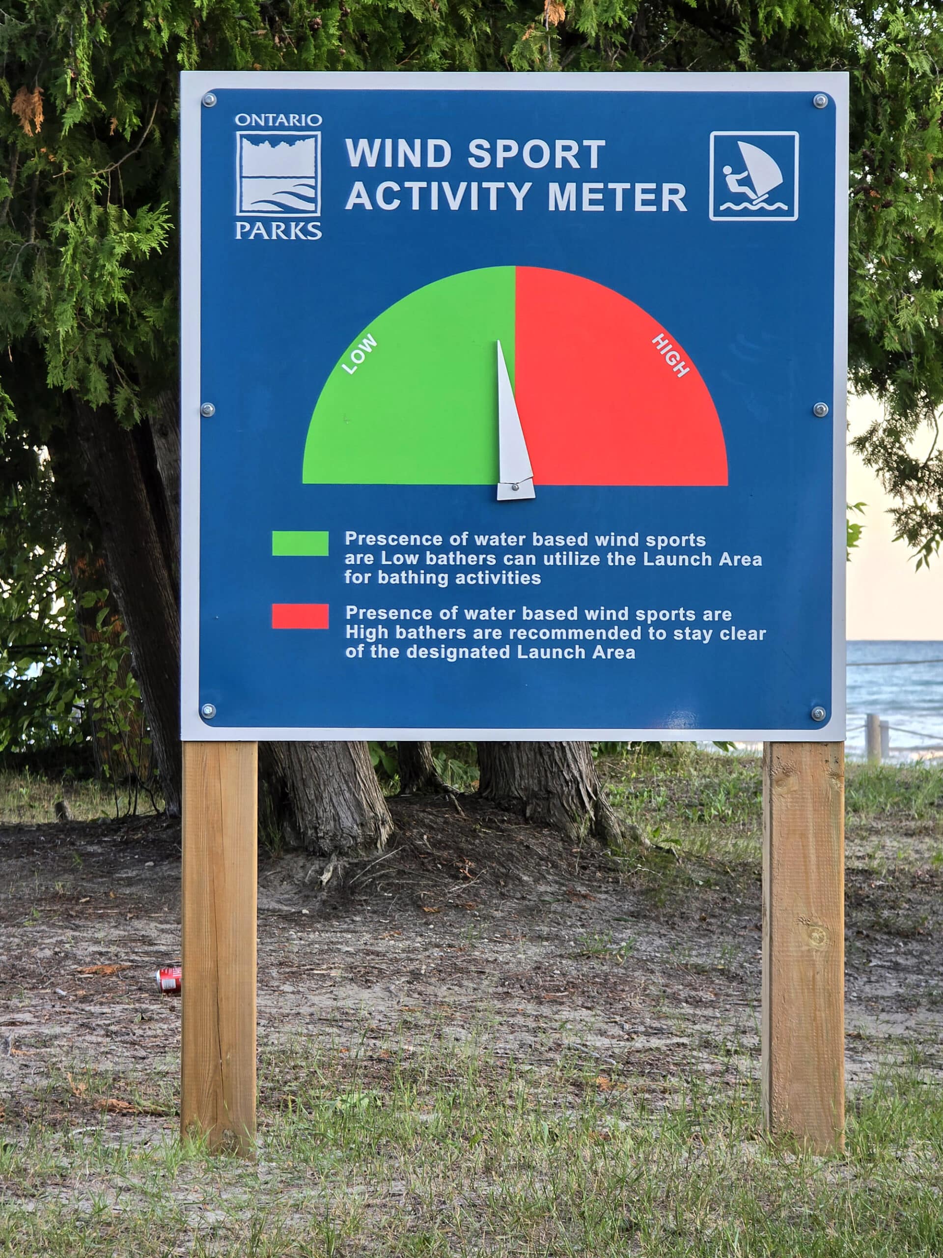 A large outdoor wind sport activity metre.