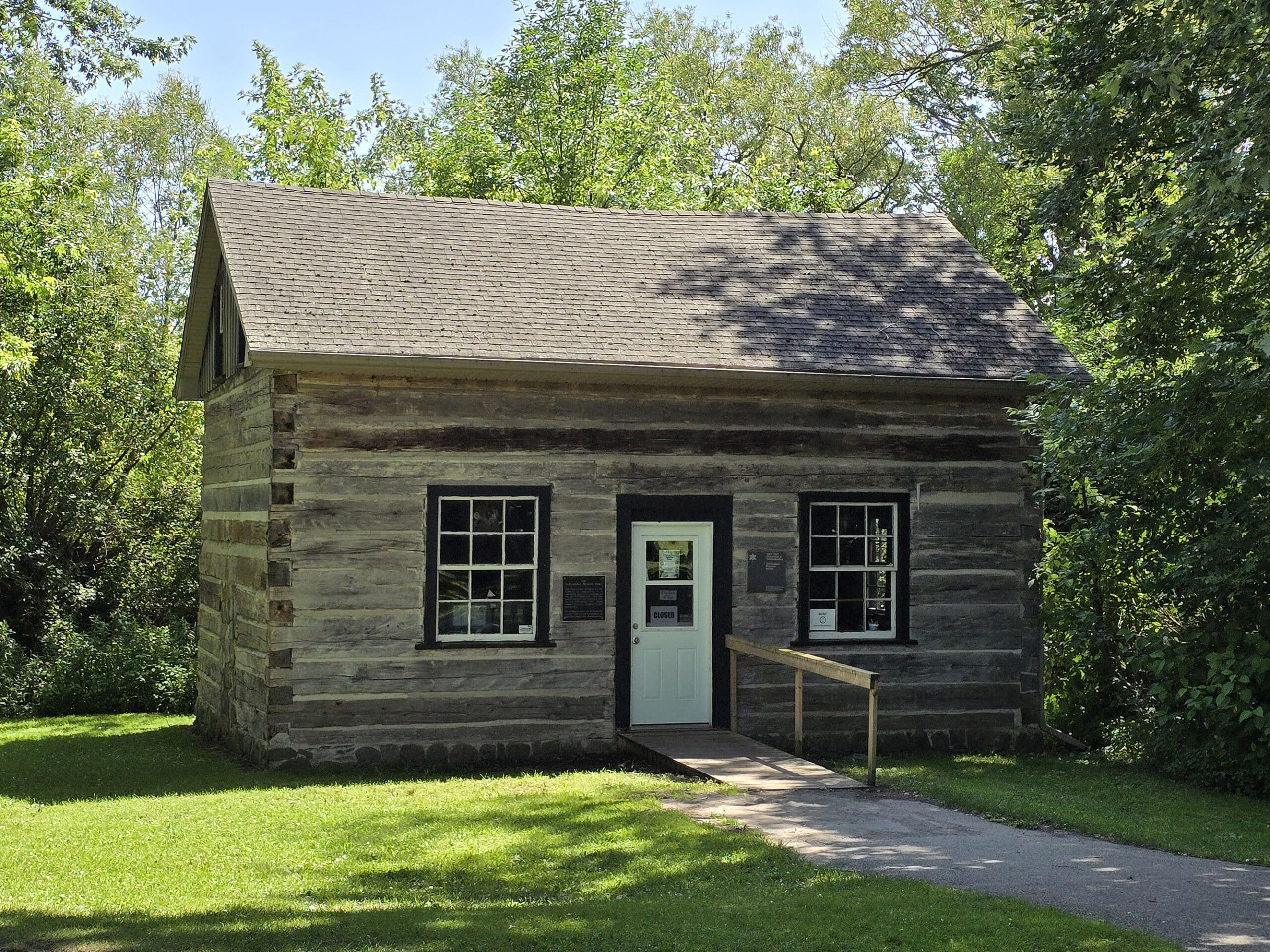 A small log cabin.