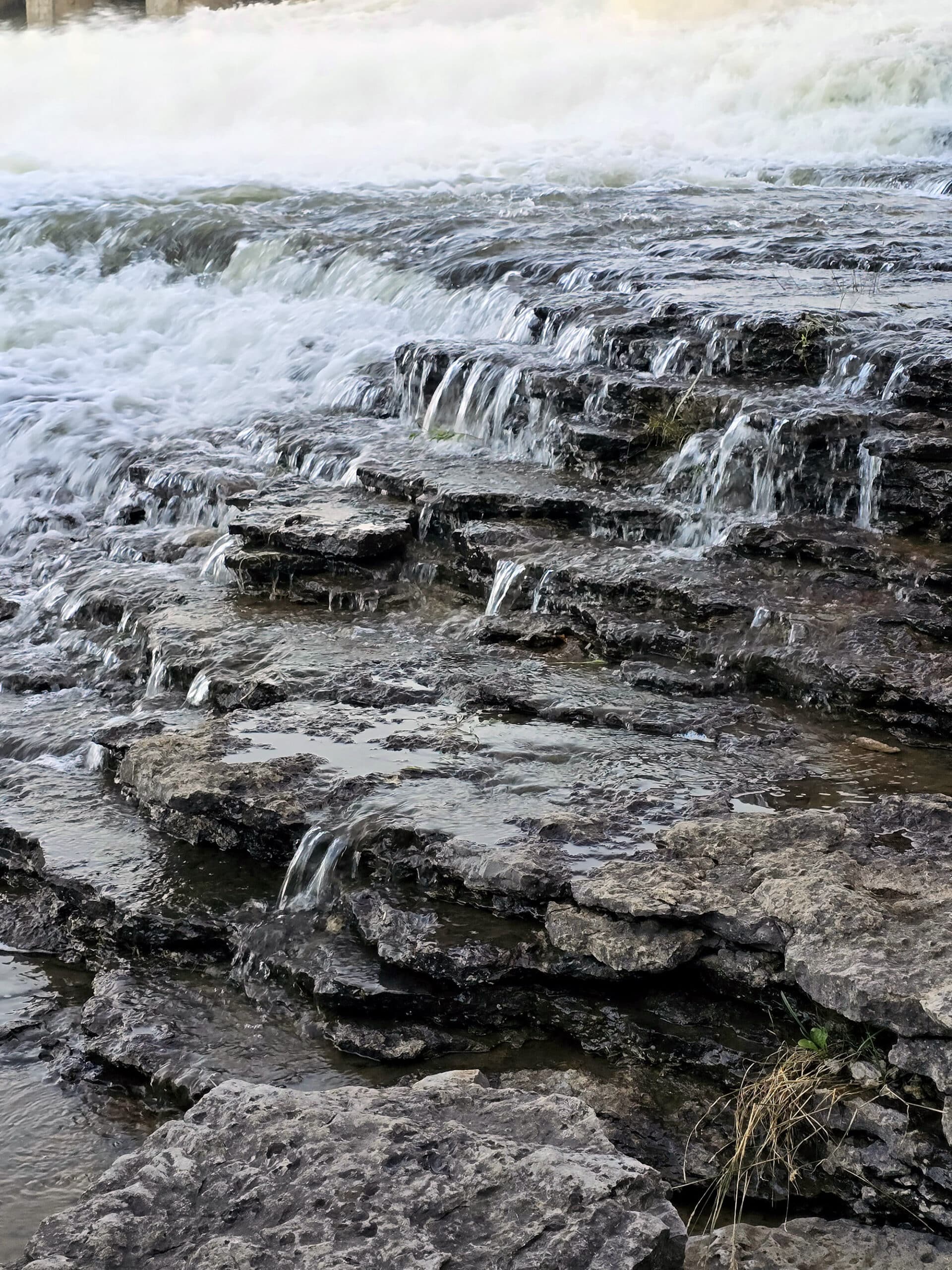 Close up view of part of healey waterfall at high flow.