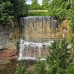 Indian Falls, a wide waterfall.