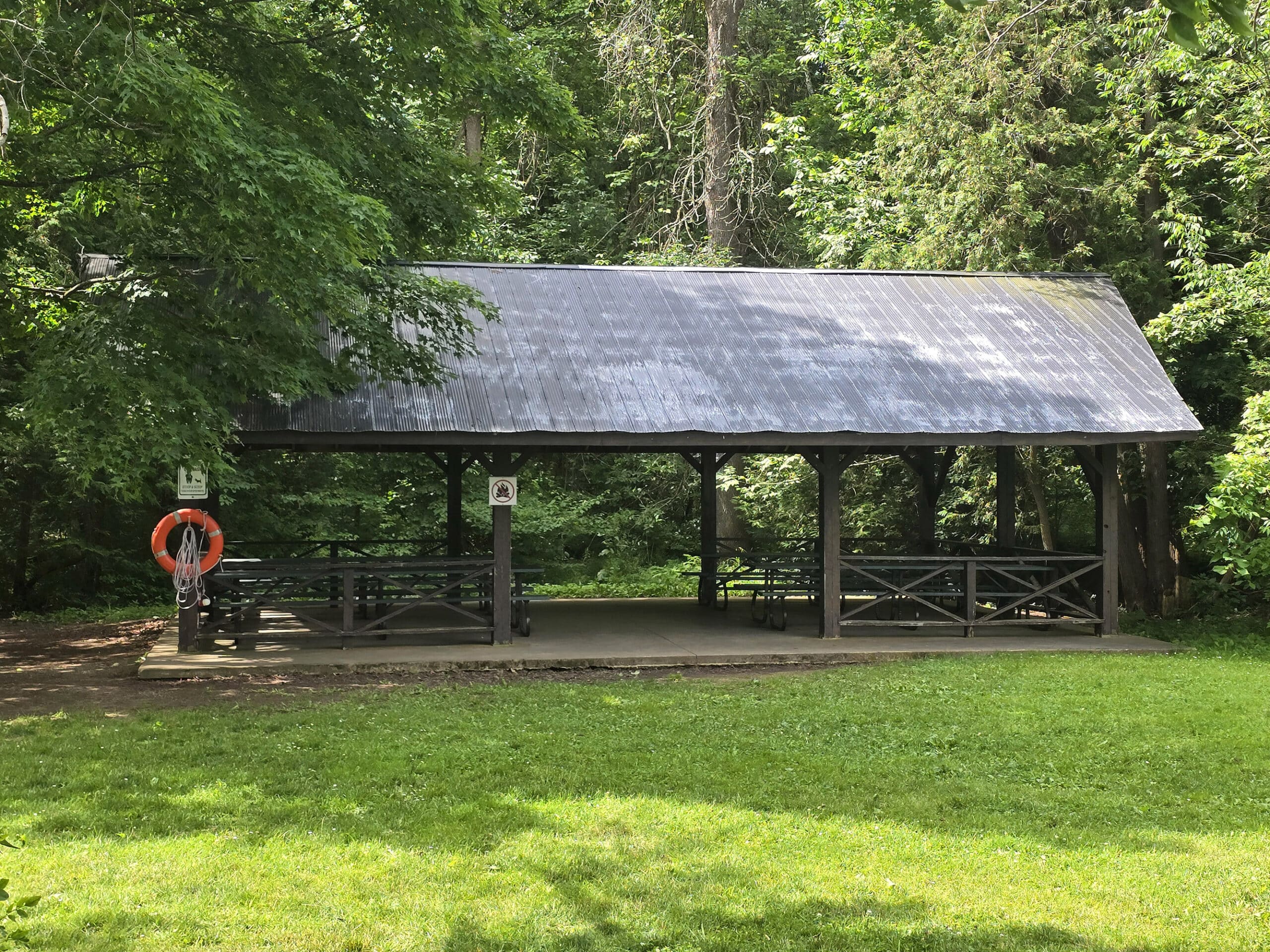 A picnic pavilion at Inglis Falls.