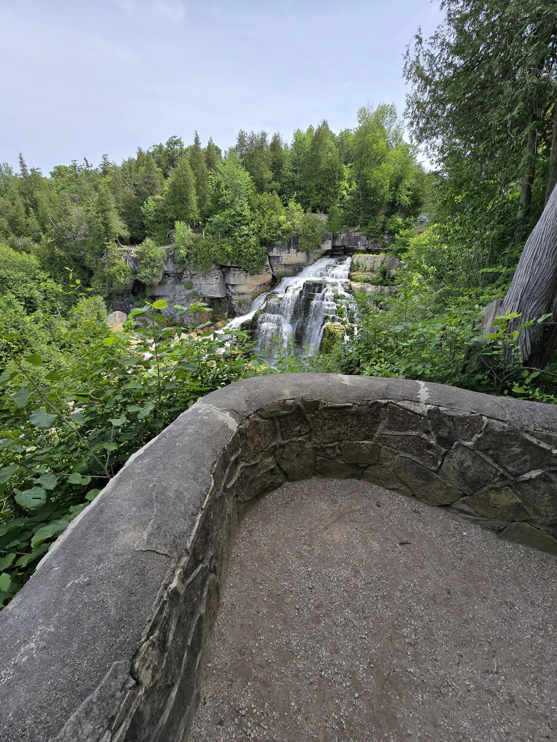 A stone outlook over Inglis Falls.