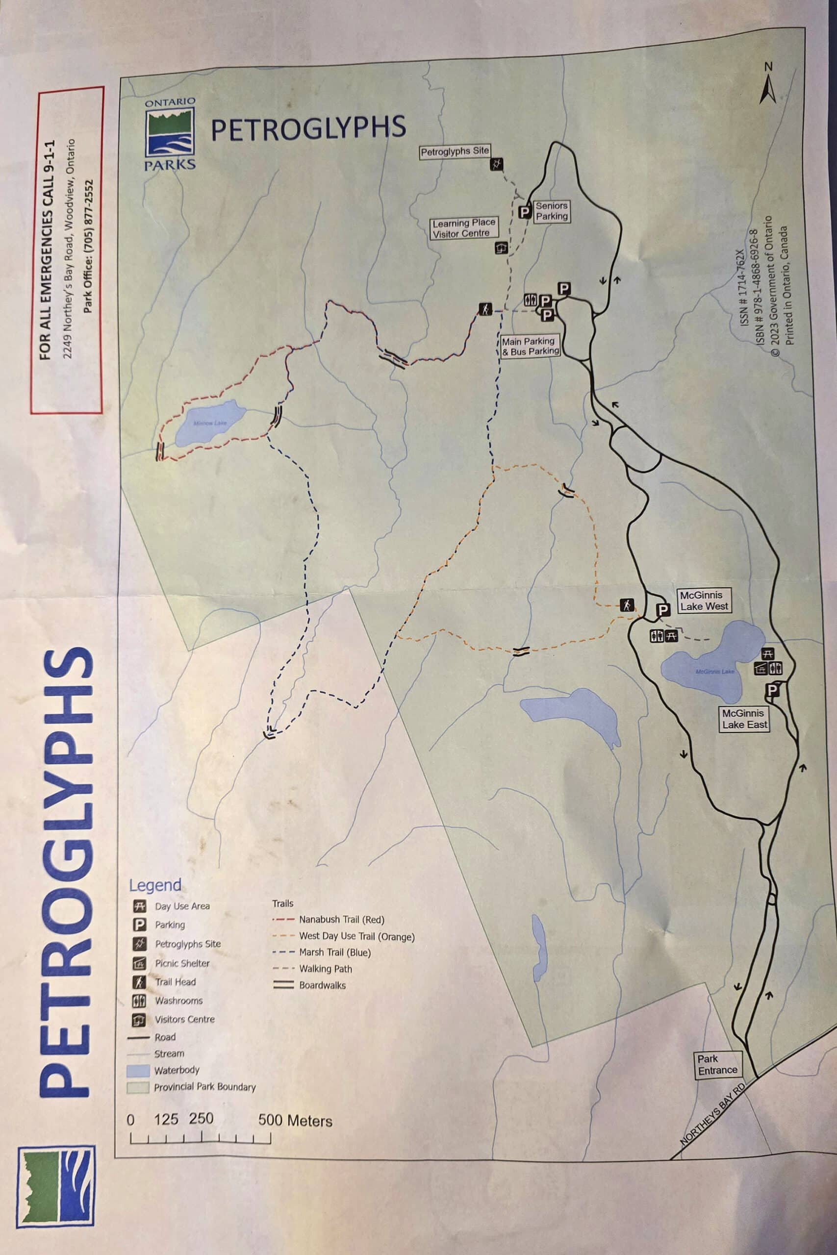 The petroglyphs provincial park map.