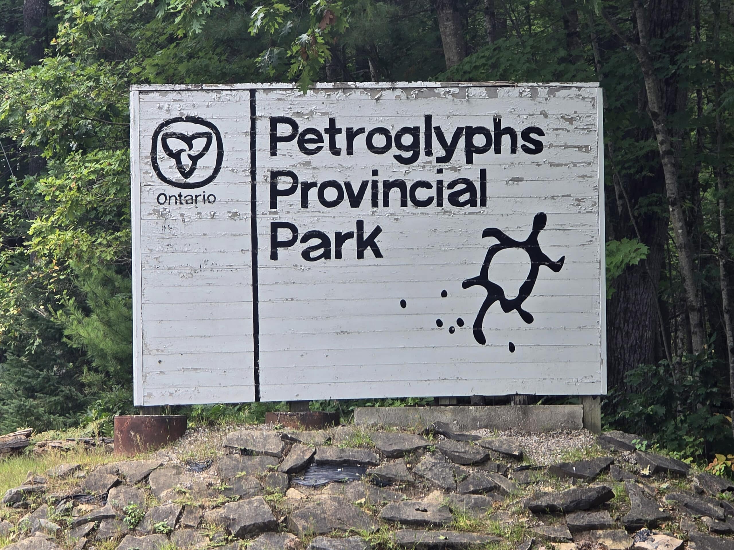 The petroglyphs provincial park sign.