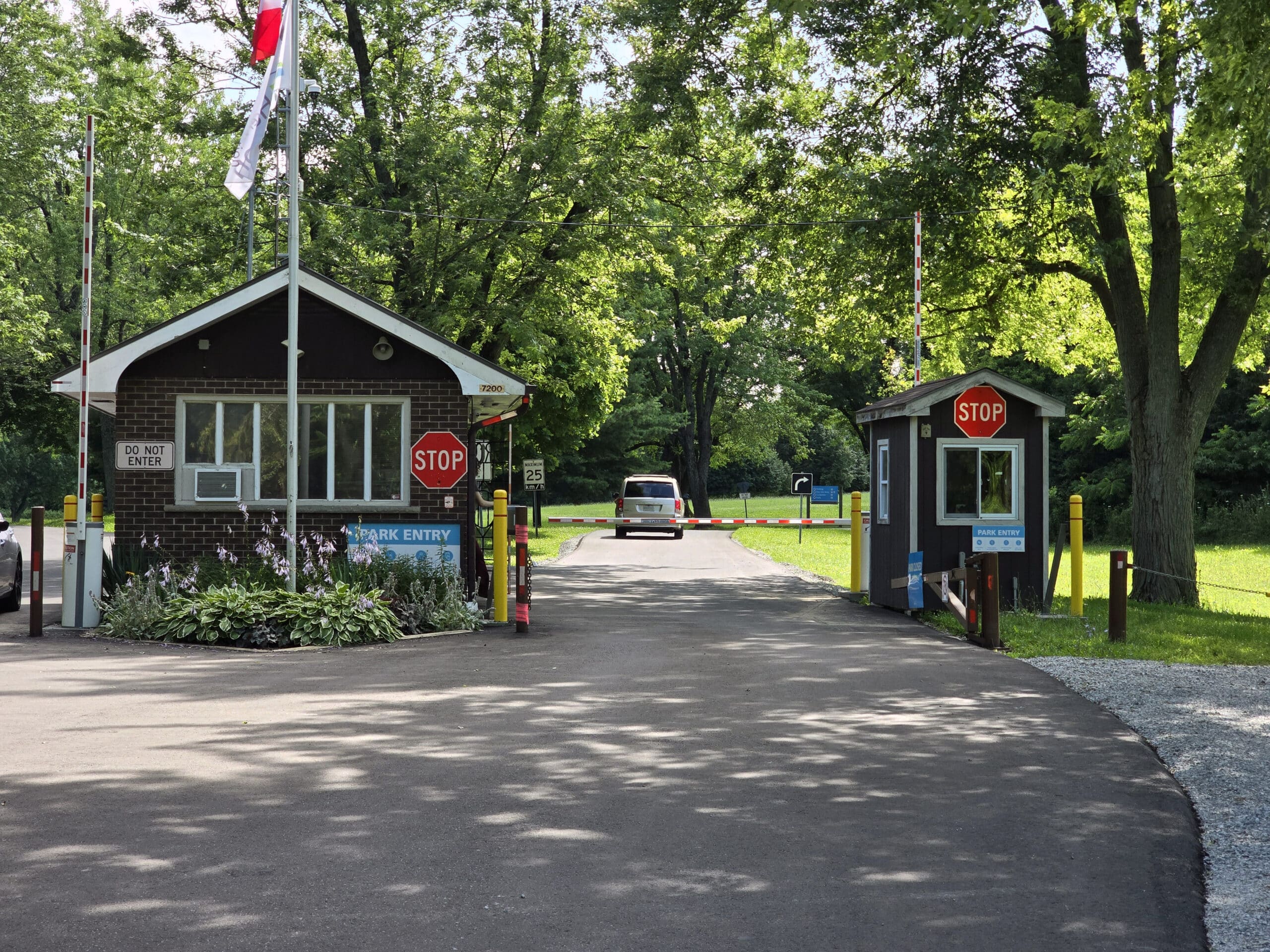 The front gatehouse at Rattlesnake Point Conservation Area.