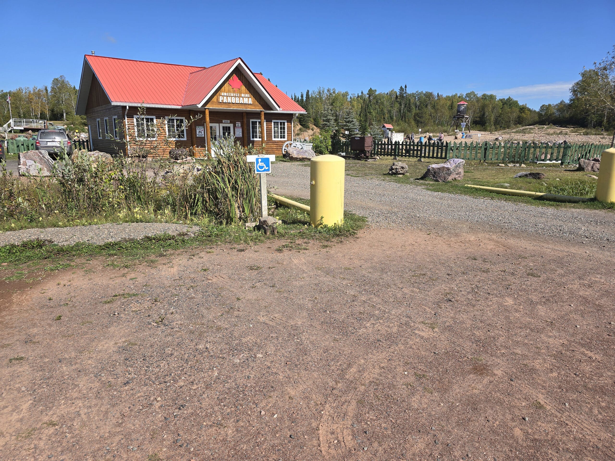 An accessible parking spot at amethyst mine panorama.