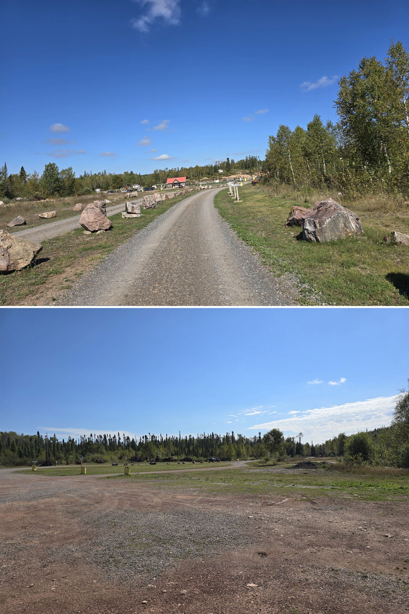 The driveway and parking lot at amethyst mine panorama.