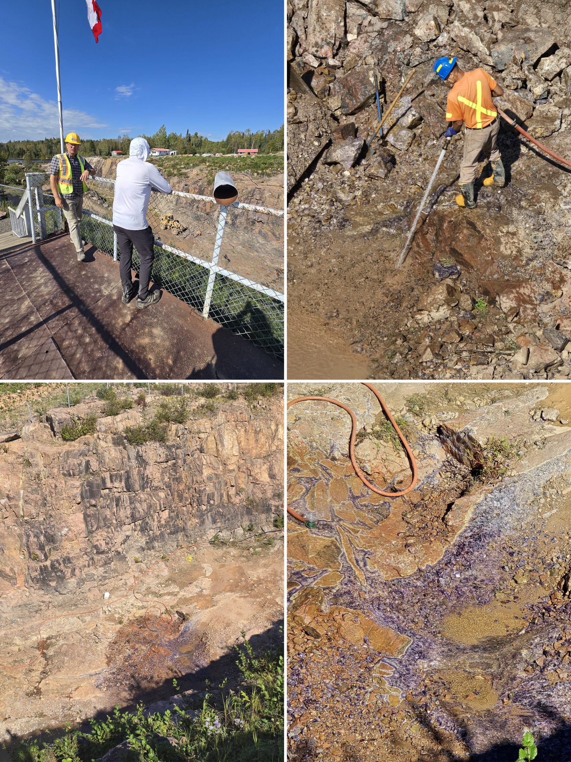 4 part image showing various views from the amethyst mine panorama quarry,