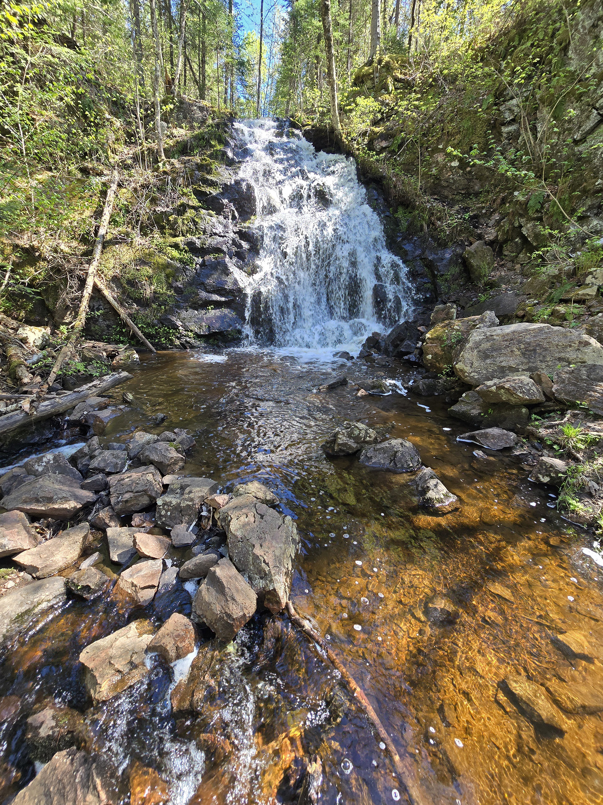 Gariepy Creek Falls Waterfall at high flow.