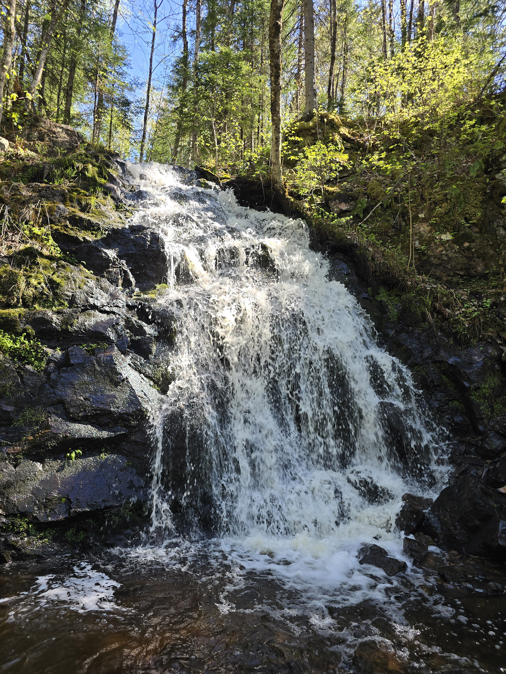 Gariepy Creek Falls Waterfall at high flow.