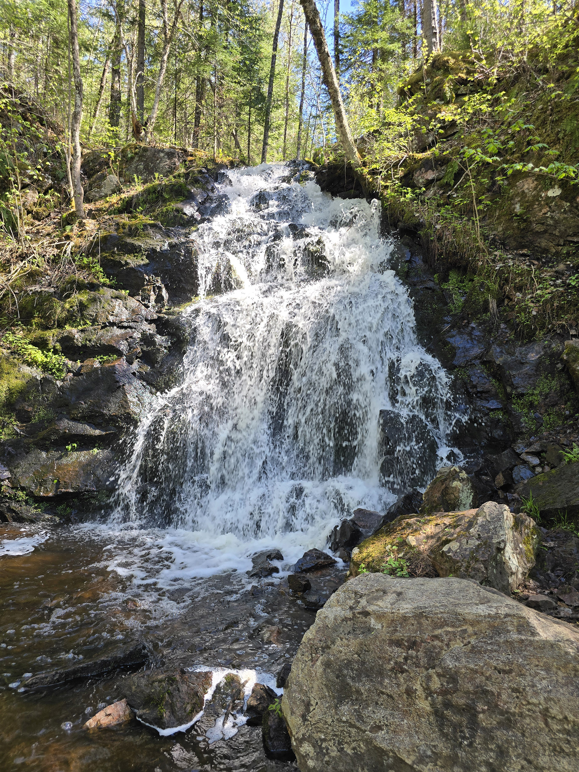 Gariepy Creek Falls Waterfall at high flow.