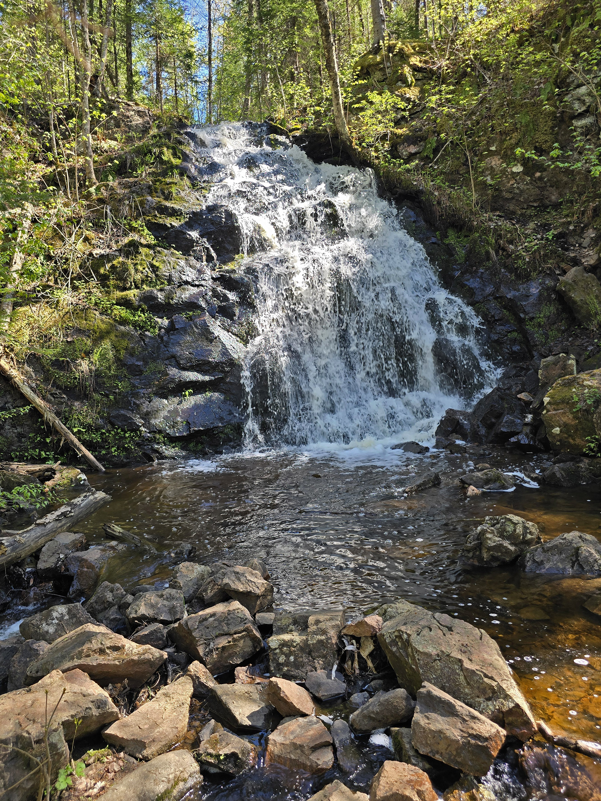 Gariepy Creek Falls Waterfall at high flow.