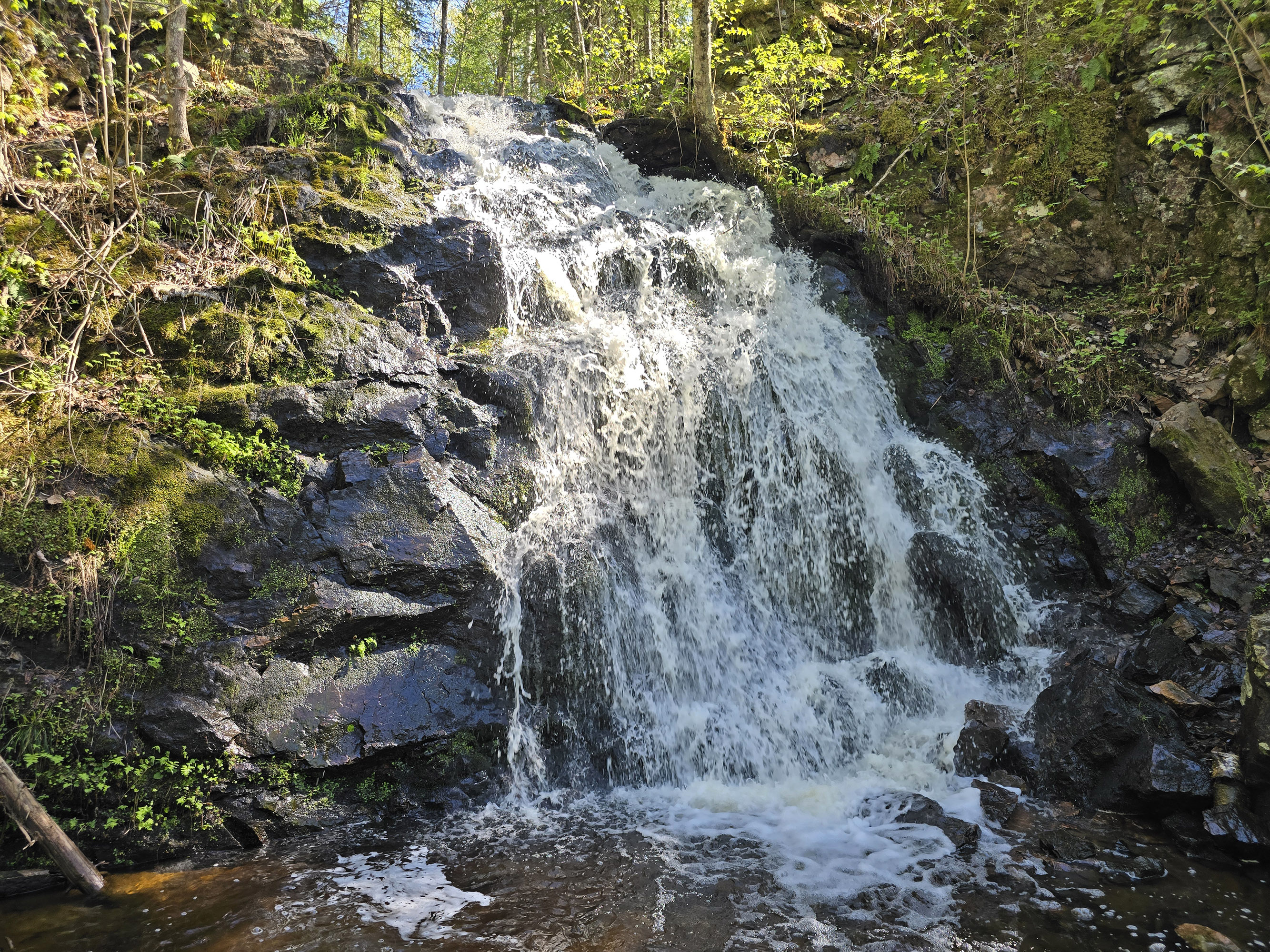 Gariepy Creek Falls Waterfall at high flow.