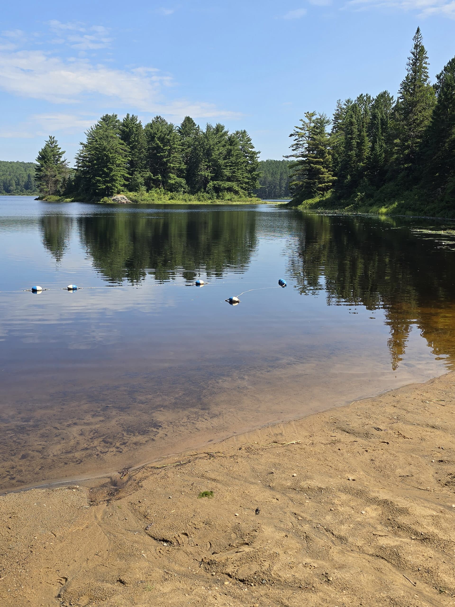 Kearney Lake, with the swimming area bouyed off.