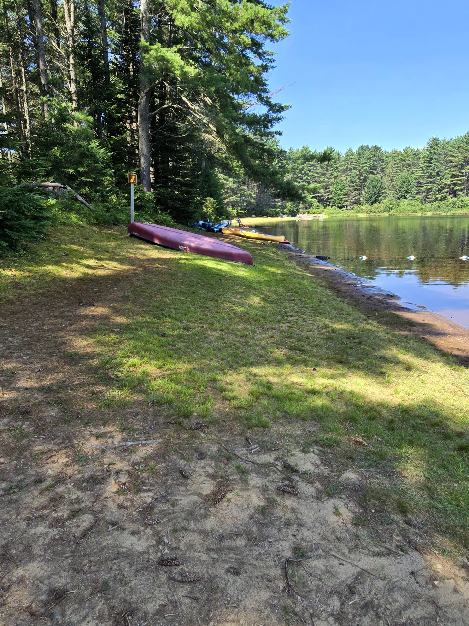 The beach at Kearney Lake Campground.