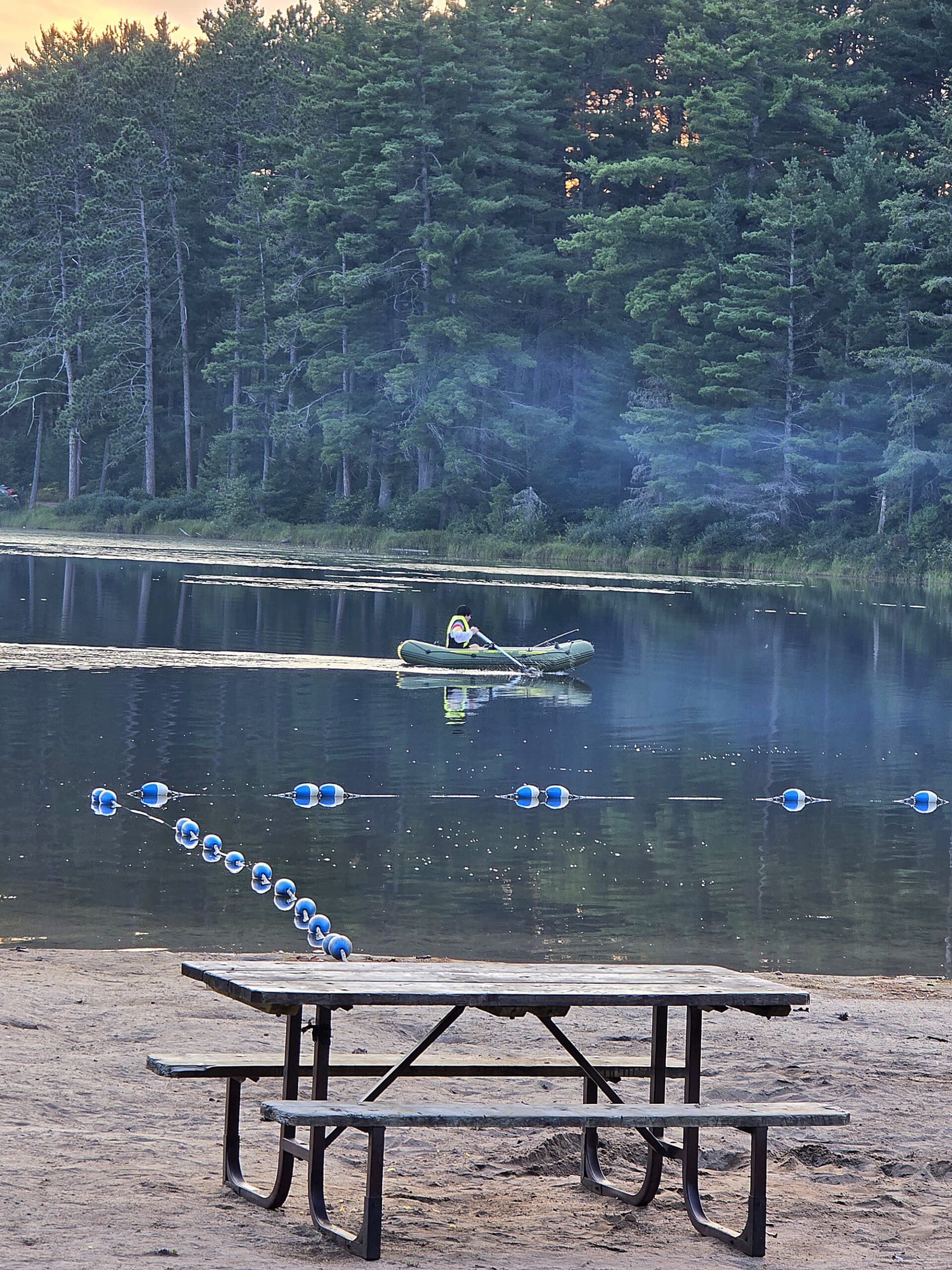 A canoe on Mew Lake.