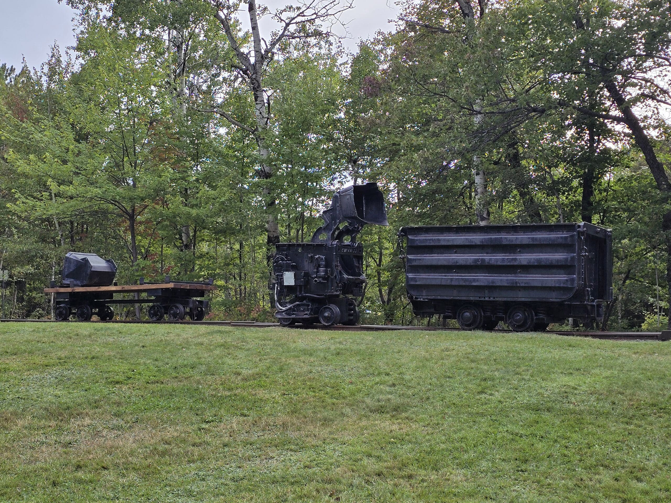 An ore mining train display.