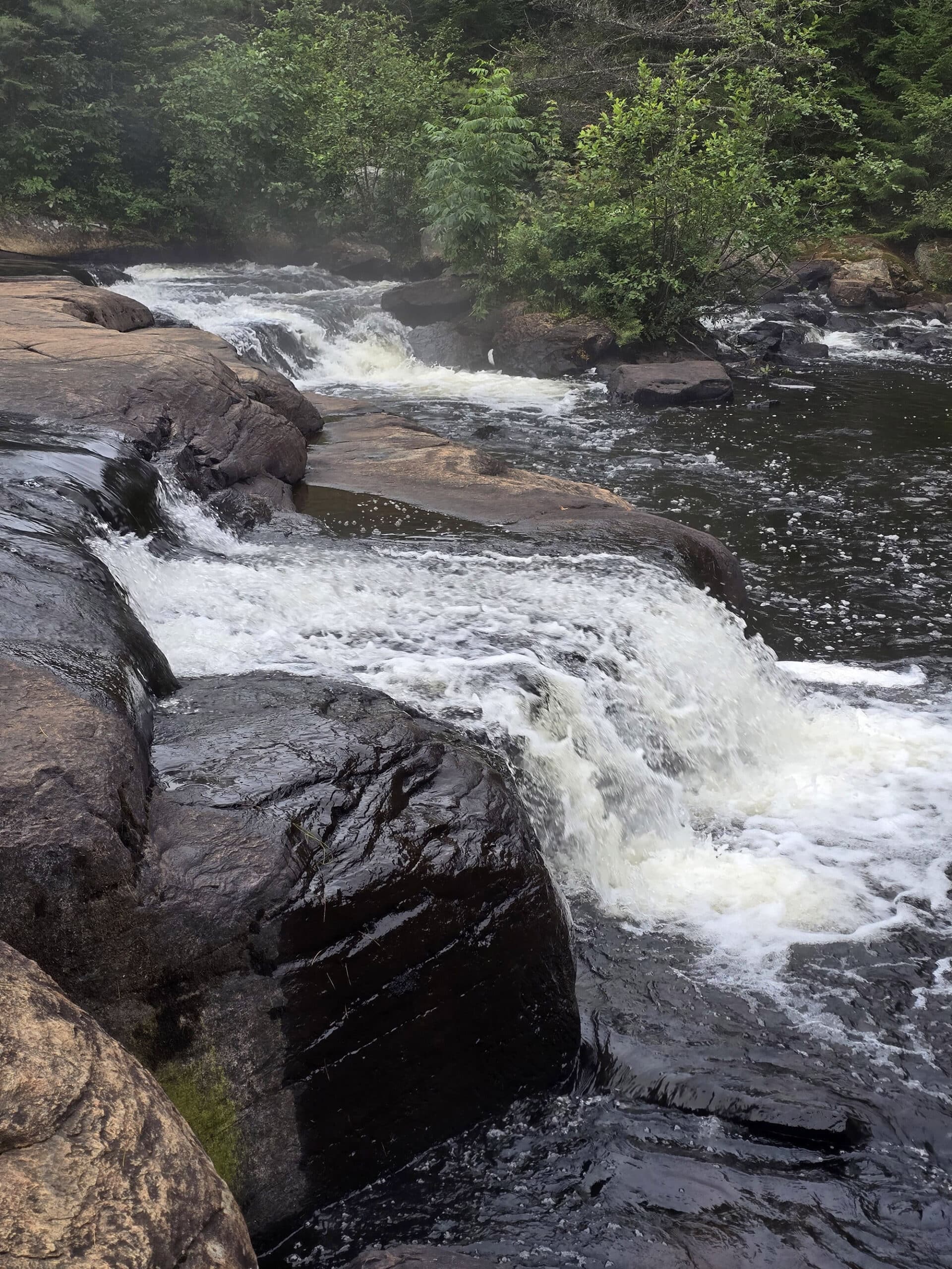 Provoking Falls, a small double waterfall on madawaska river in algonquin park.