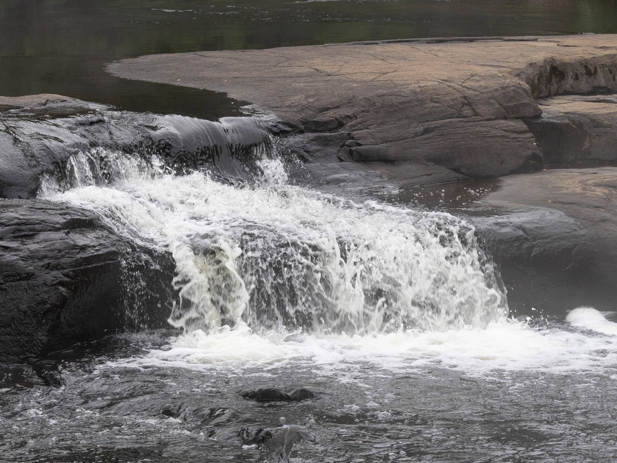 Provoking Falls, a small double waterfall on madawaska river in algonquin provincial park.