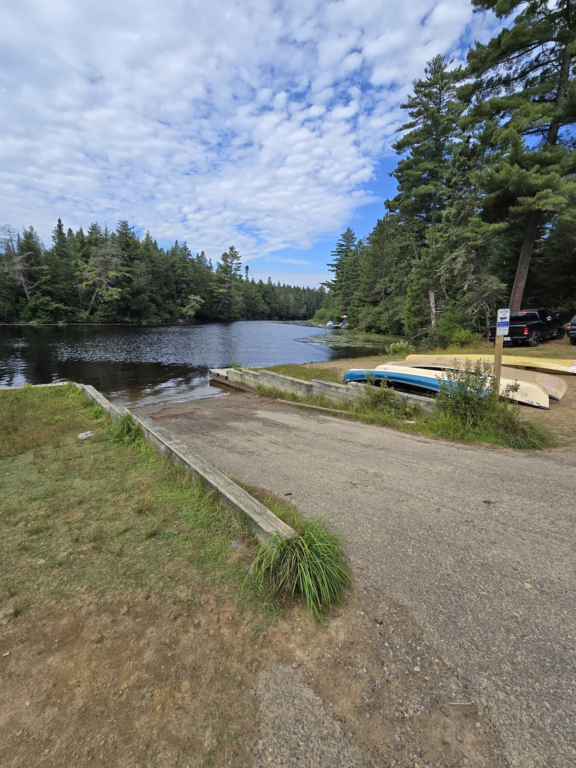 The boat launch in Rock Lake Campground.