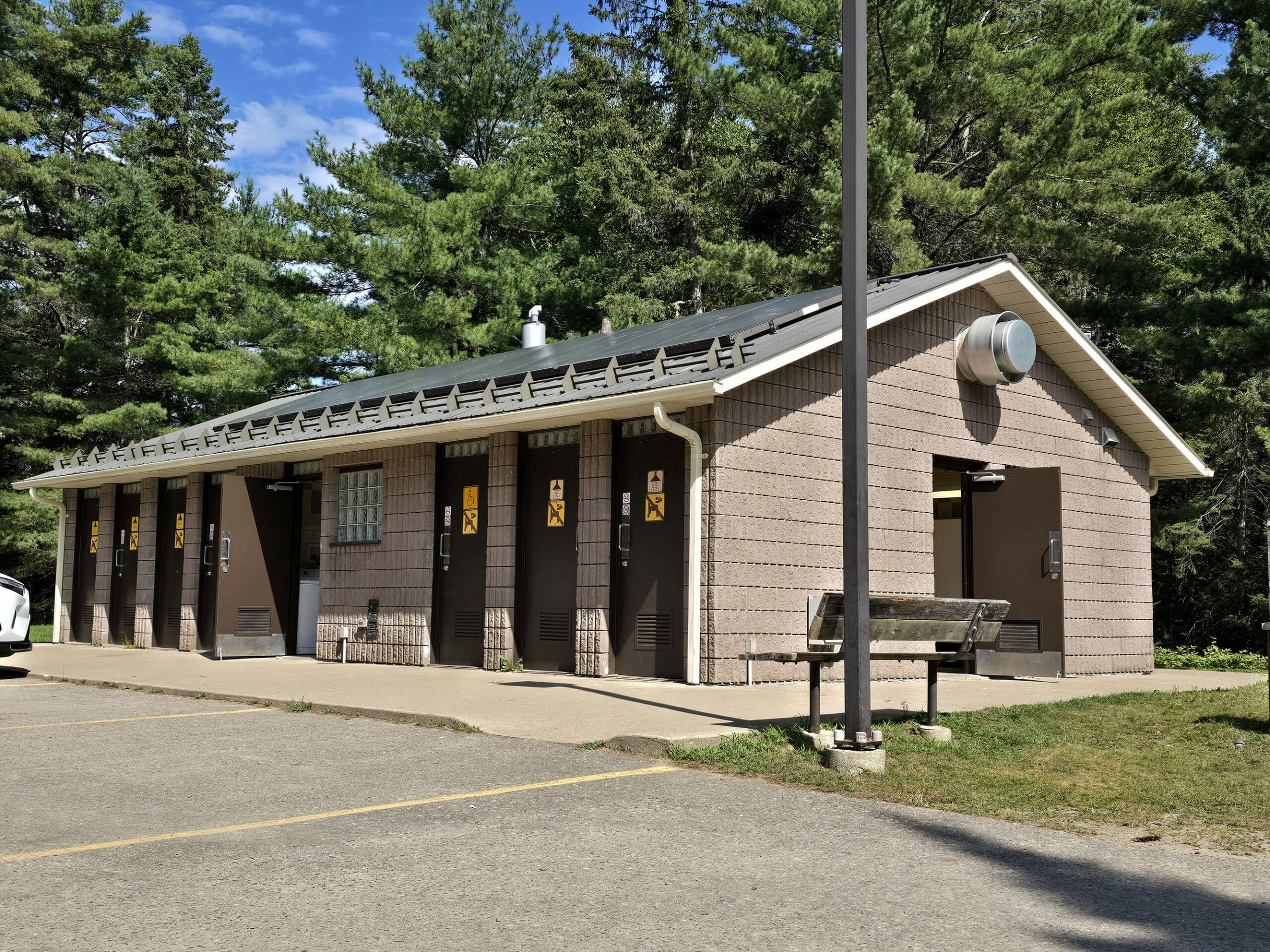 The Rock Lake Campground comfort station.