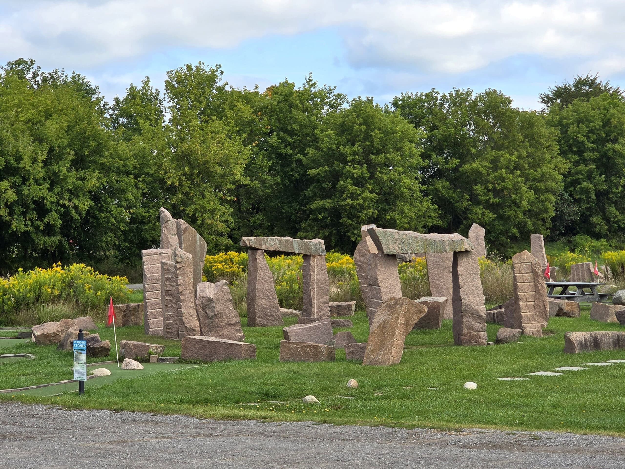 A mini golf course that looks like stonehenge