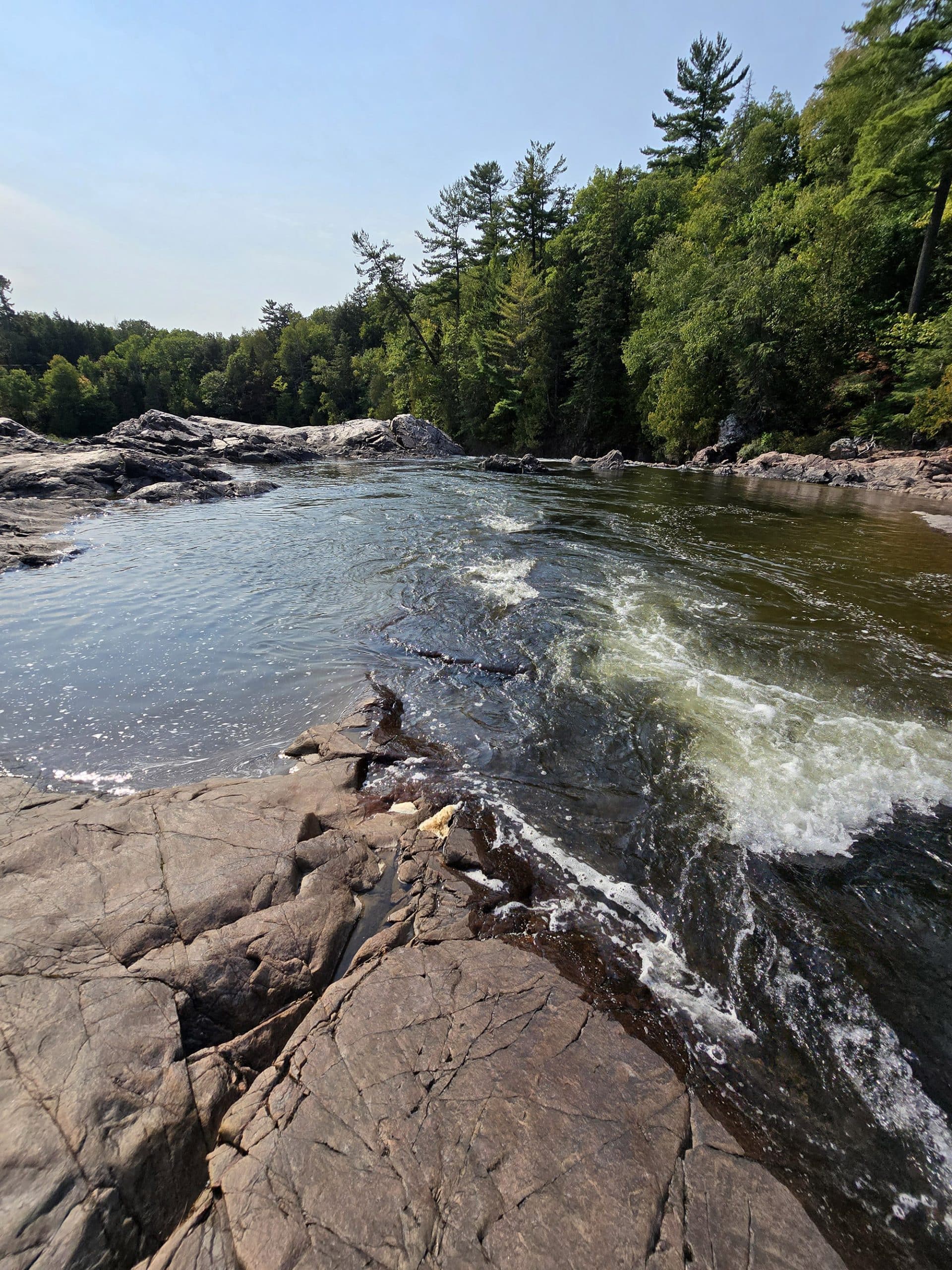 The base of the Chippewa Falls waterfall.