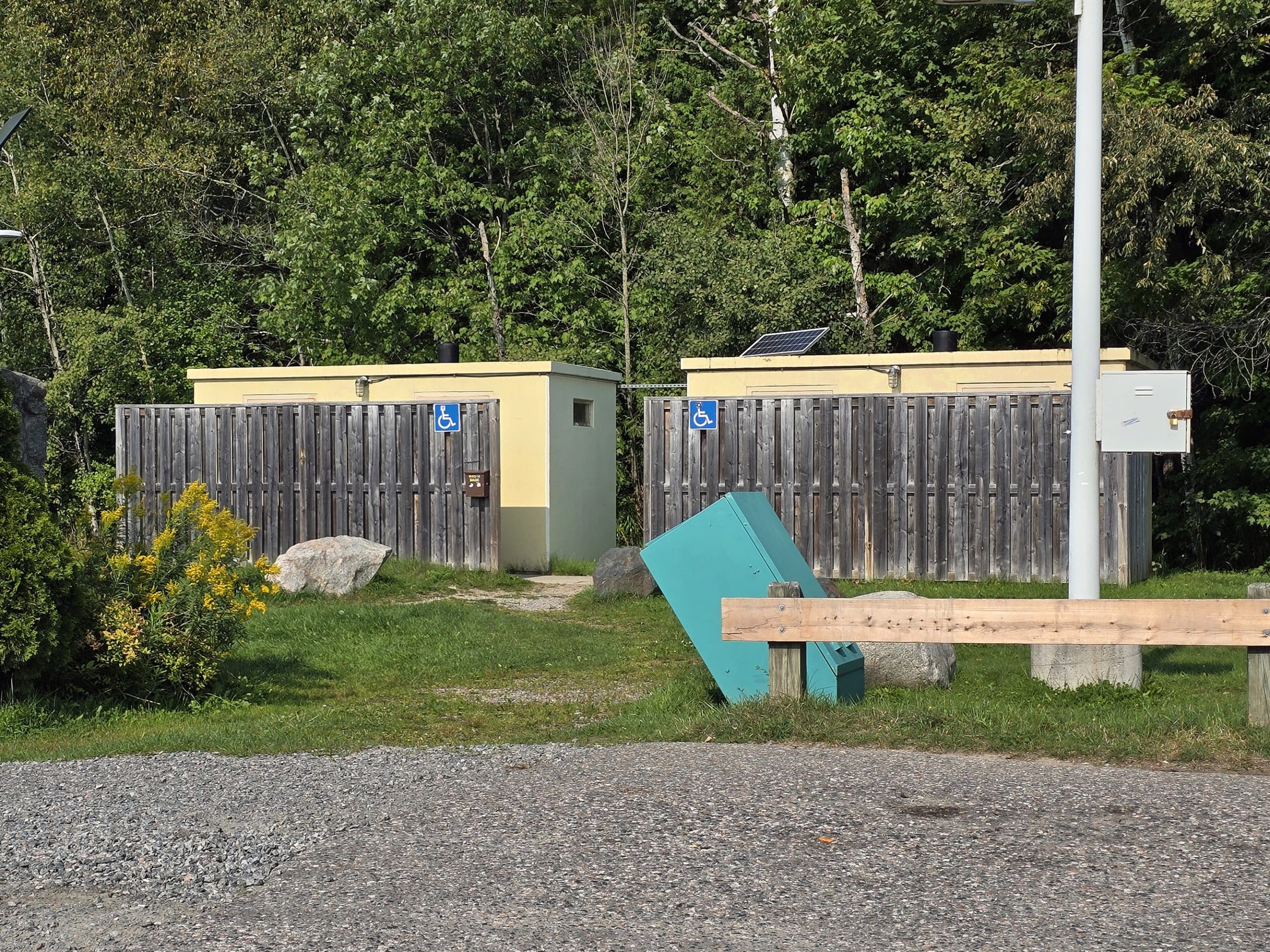 2 small washroom buildings at Chippewa Falls.