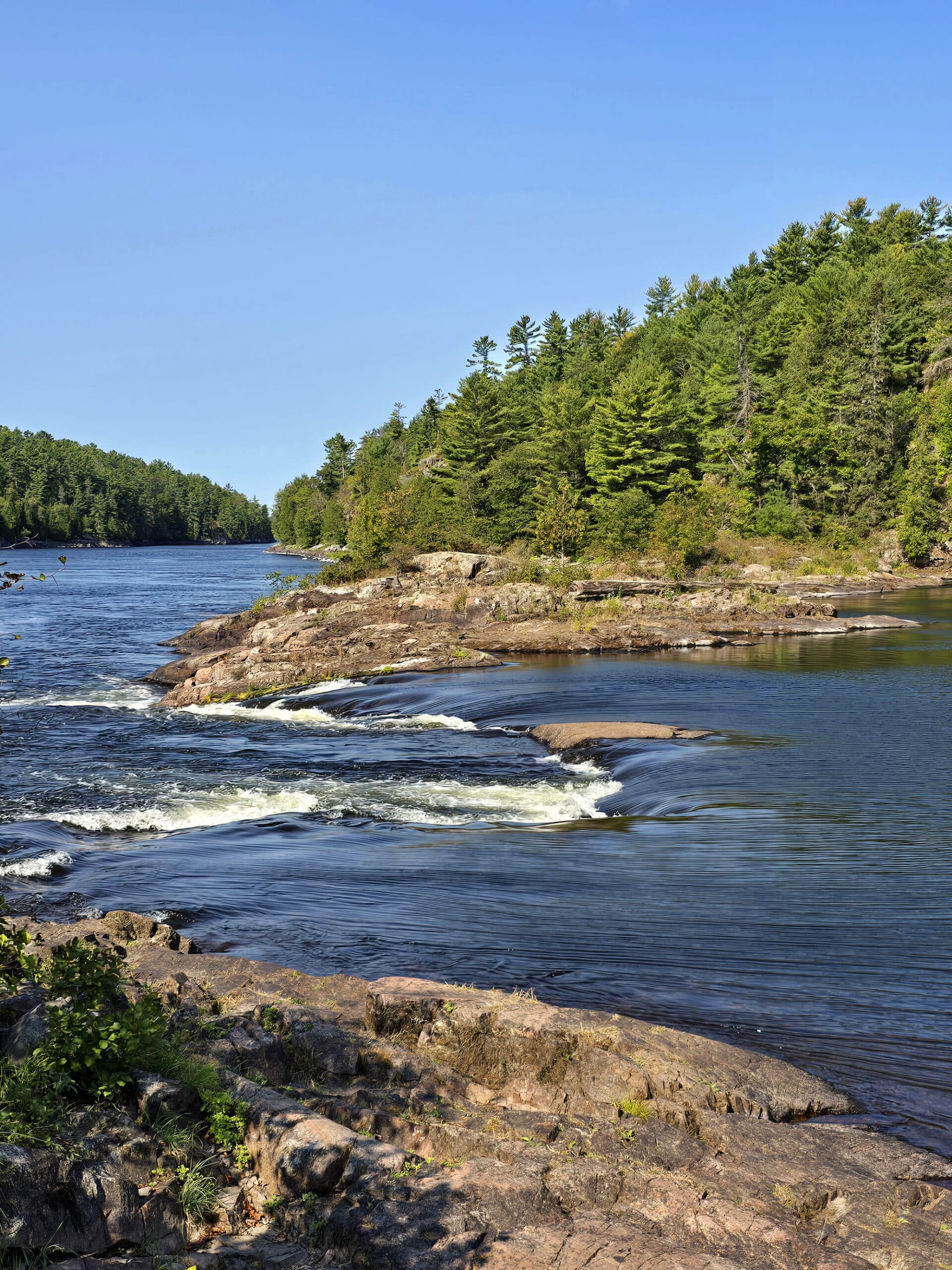 A short area of rapids on French River.