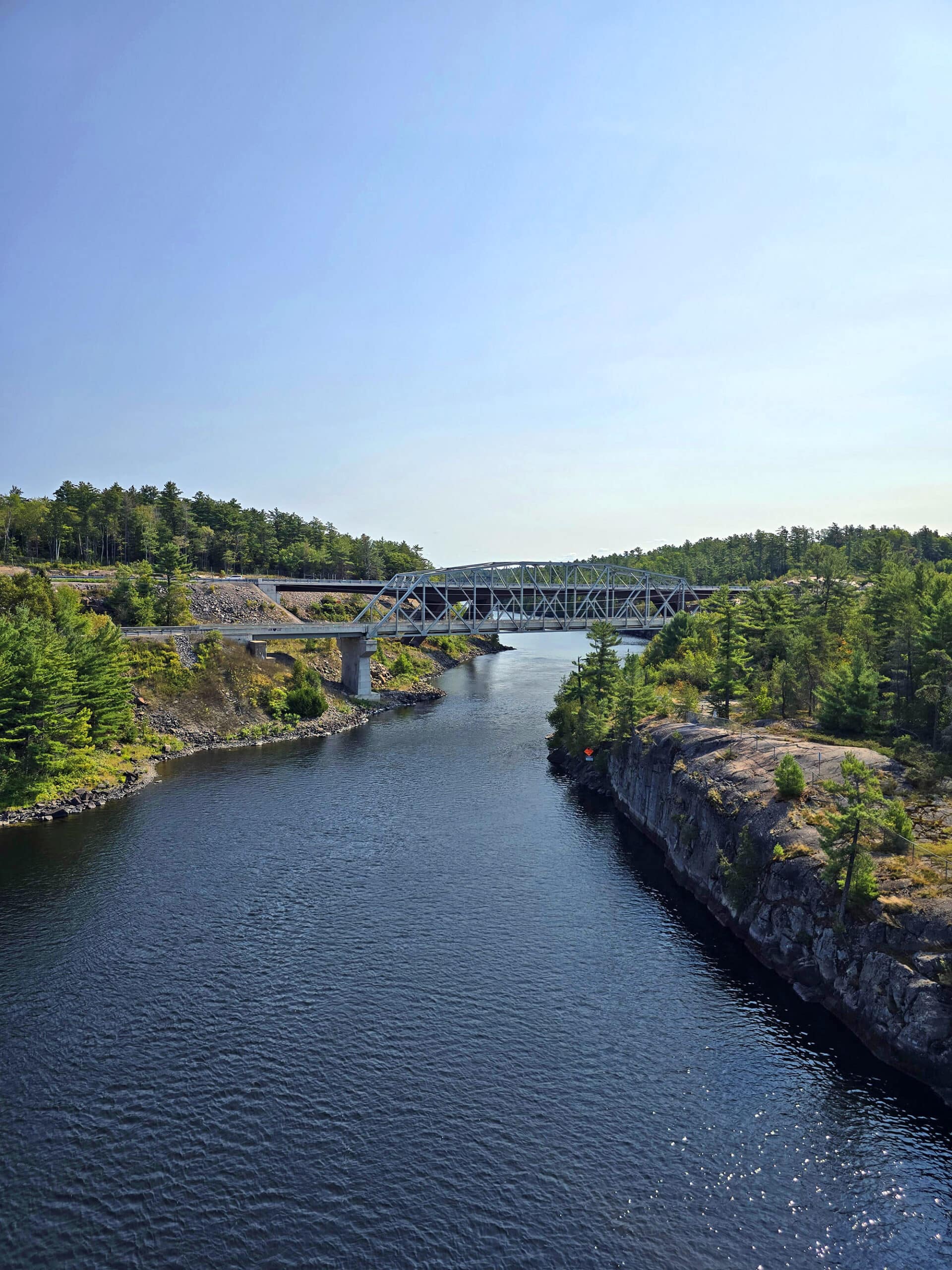 A view down french river gorge.